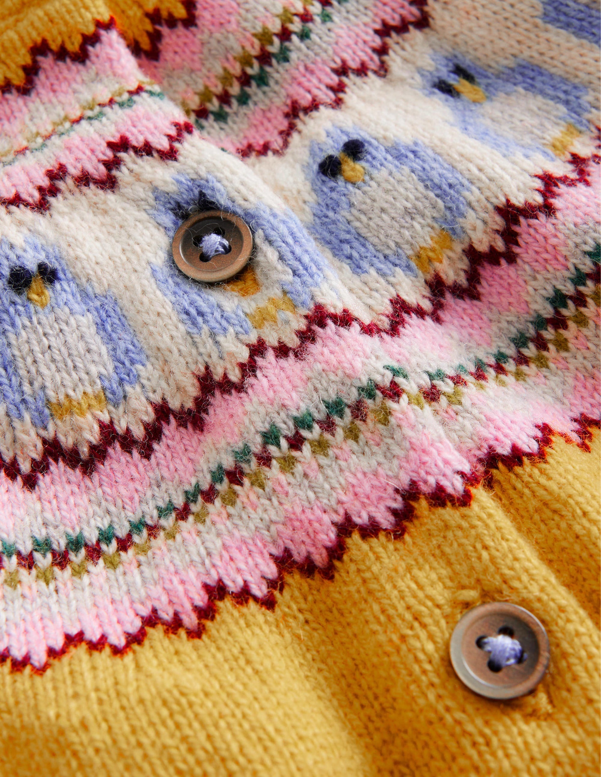 Lustige Fair-Isle-Strickjacke-Gelb Eulen - Image 3