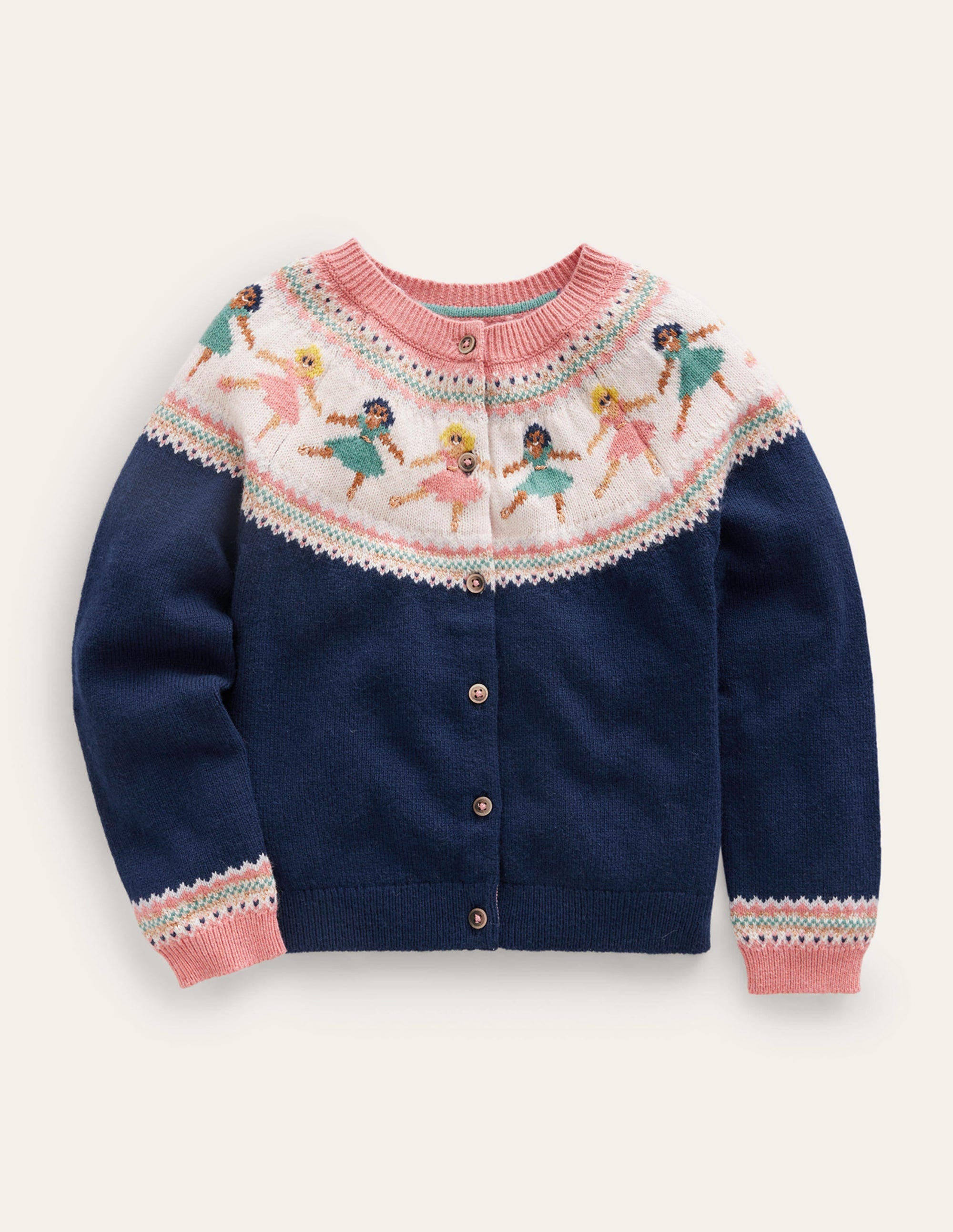 Lustige Fair-Isle-Strickjacke-Französisches Marineblau Ballerinas - Image 1