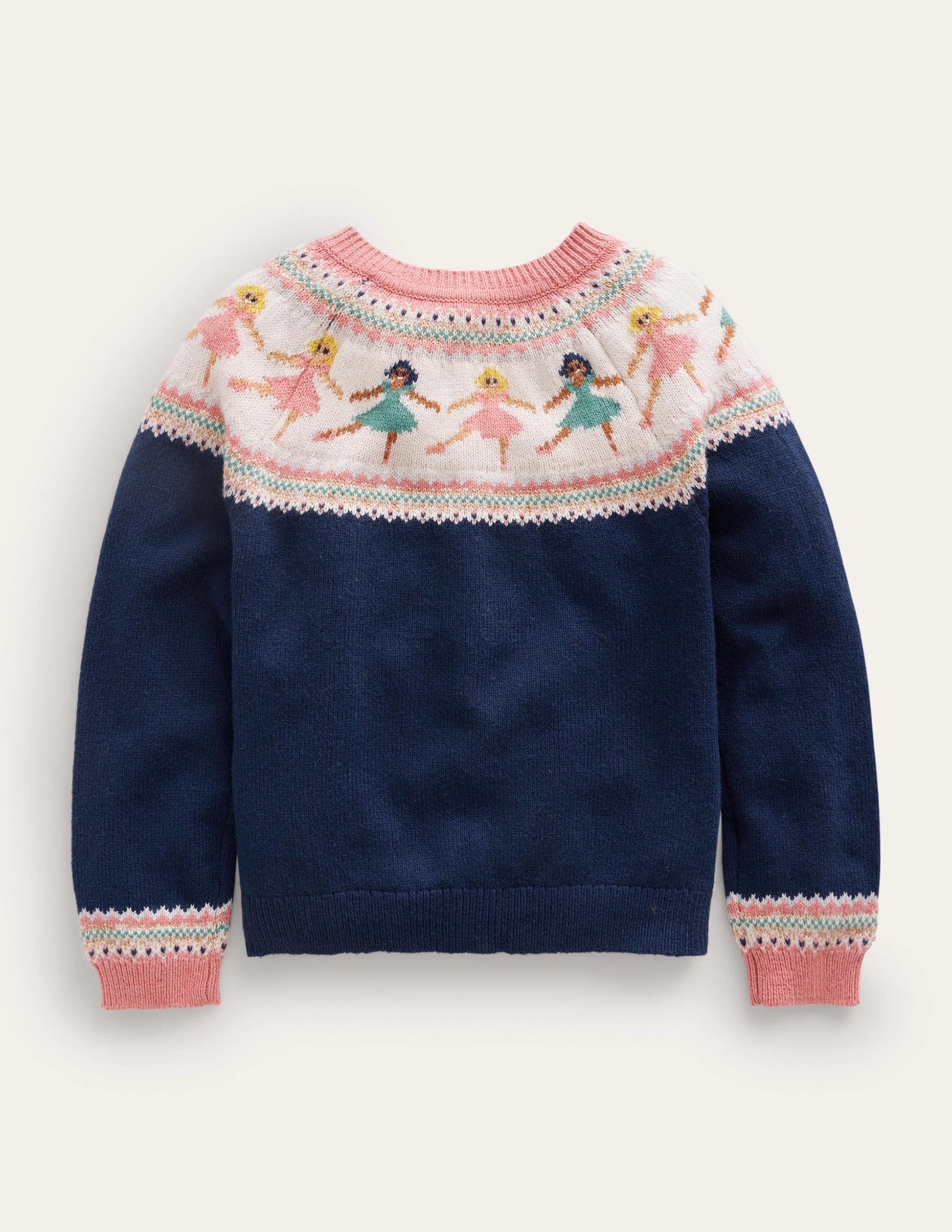 Lustige Fair-Isle-Strickjacke-Französisches Marineblau Ballerinas-2