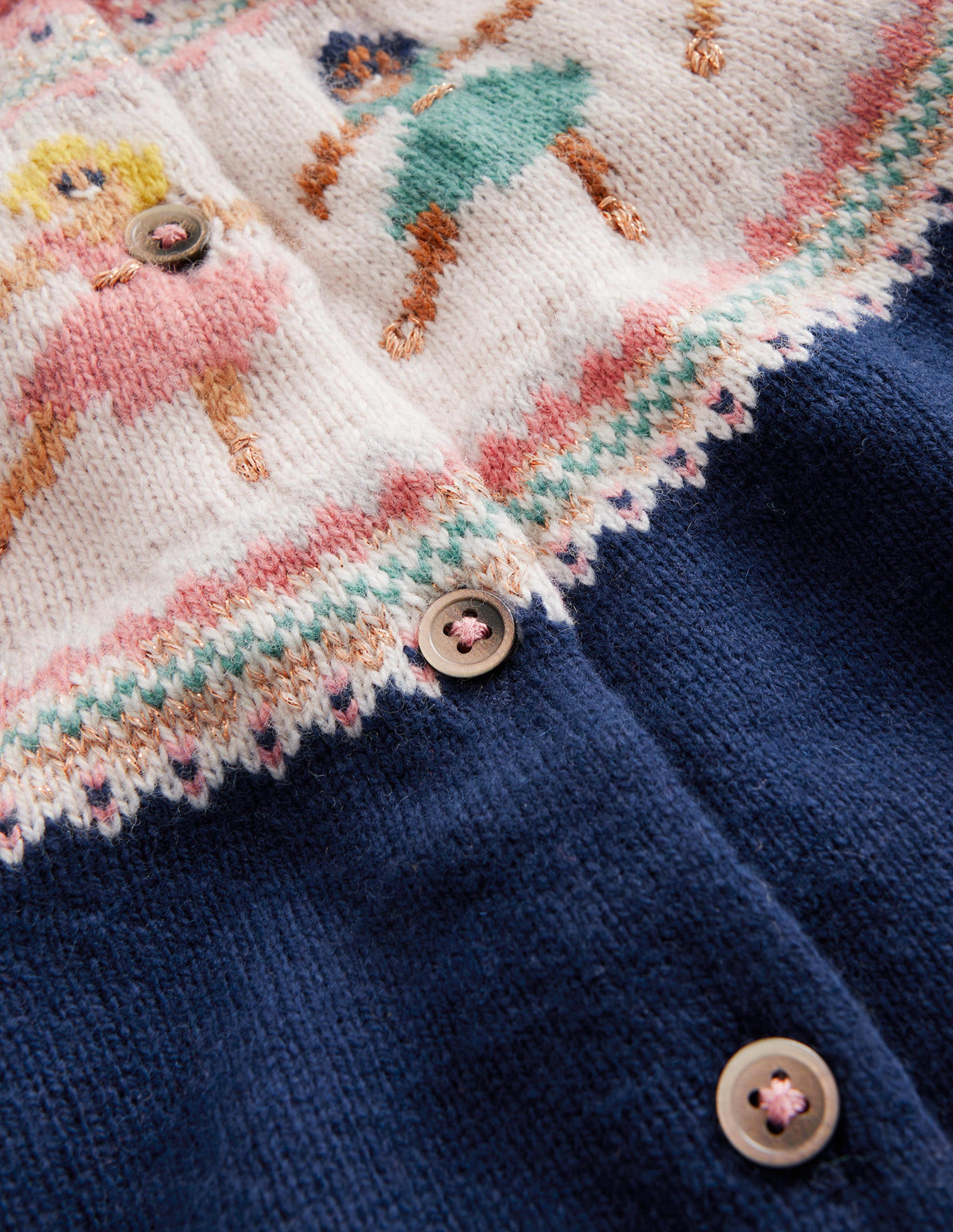 Lustige Fair-Isle-Strickjacke-Französisches Marineblau Ballerinas - Image 3