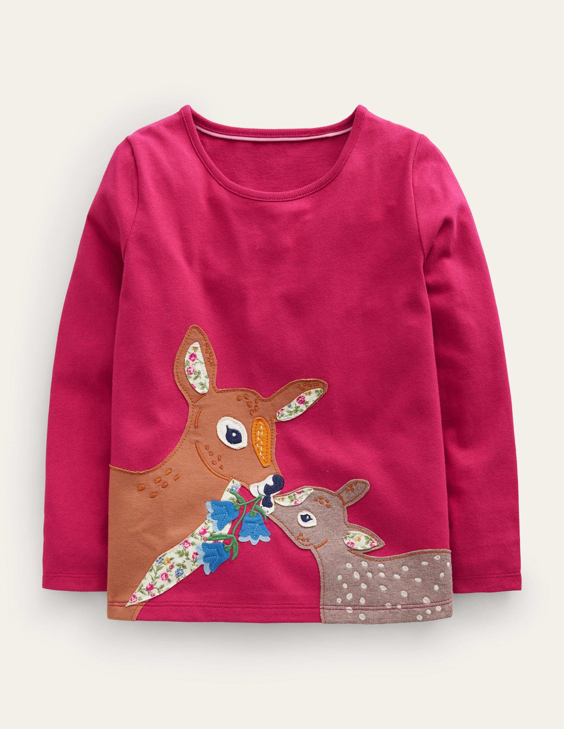 T-Shirt mit Puffärmeln und Applikation-Penelope-Rosa Hirsch-1