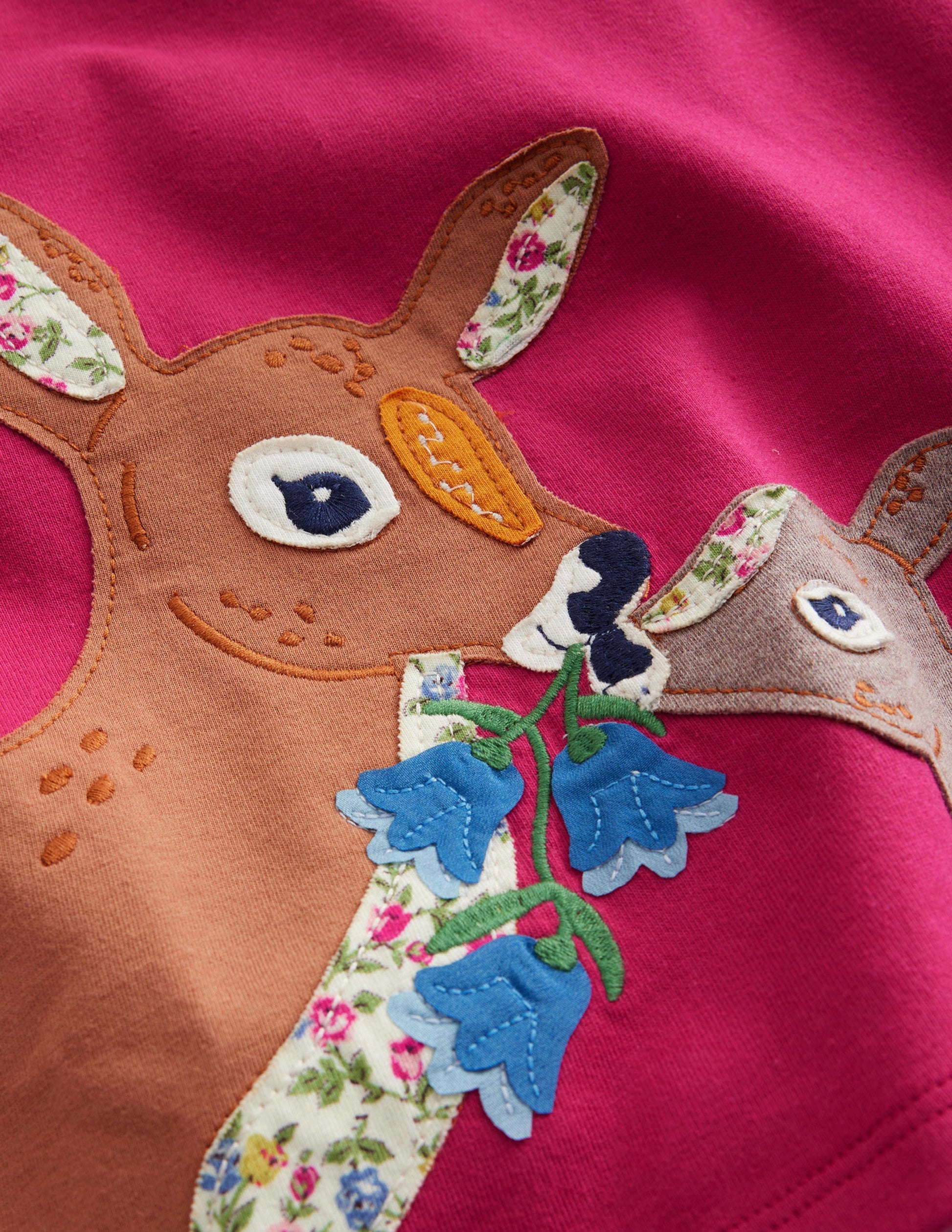T-Shirt mit Puffärmeln und Applikation-Penelope-Rosa Hirsch-3