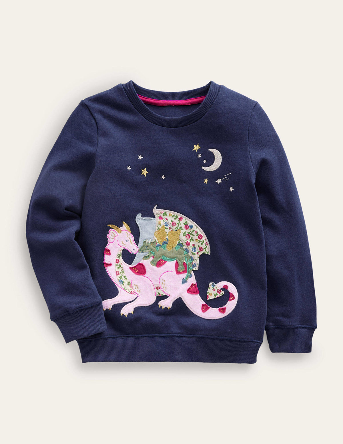 Sweatshirt mit Logo-Applikation-Schuluniform-Marineblau Drachen-1