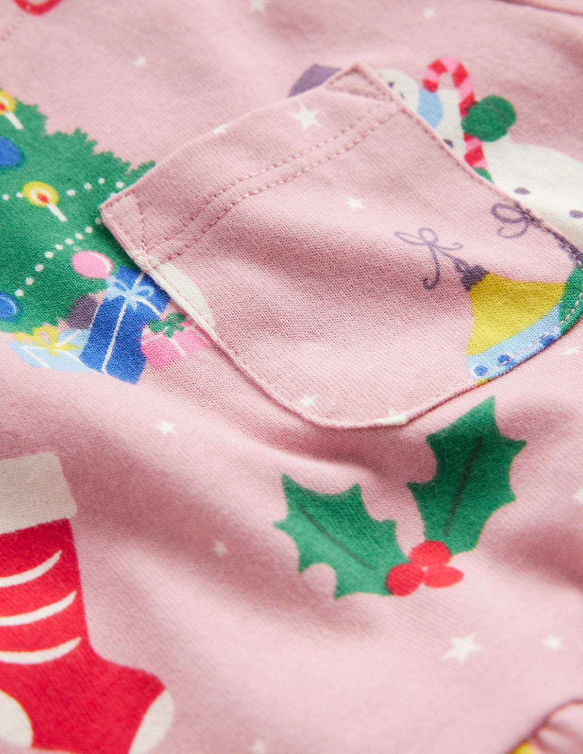 Lustiges Jerseykleid mit langen Ärmeln-Mandelrosa Festlich - Image 3