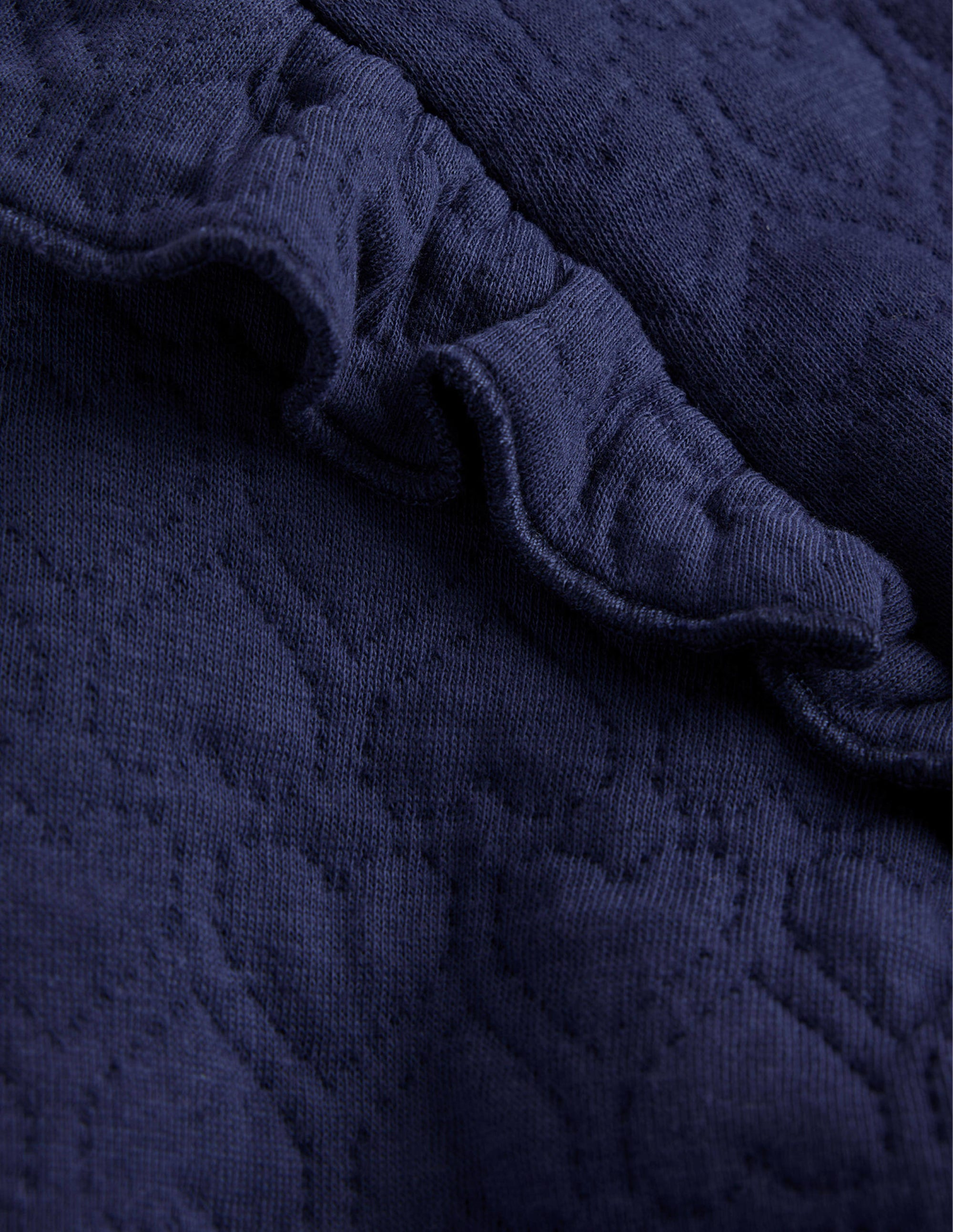 Robe-sweat motif cœur en jacquard-Bleu marine universitaire - Image 3