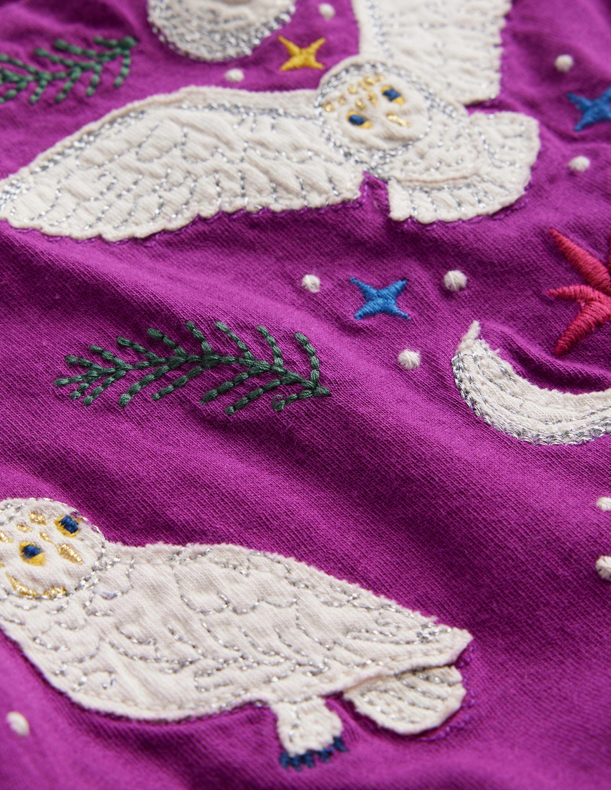 Robe en jersey à appliqué-Violet chrysanthème-3