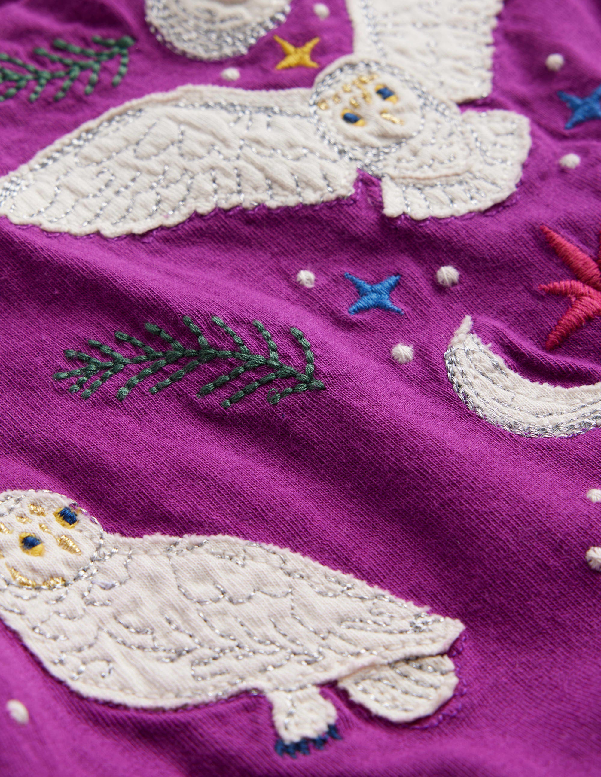 Robe en jersey à appliqué-Violet chrysanthème - Image 3