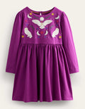 Robe en jersey à appliqué-Violet chrysanthème