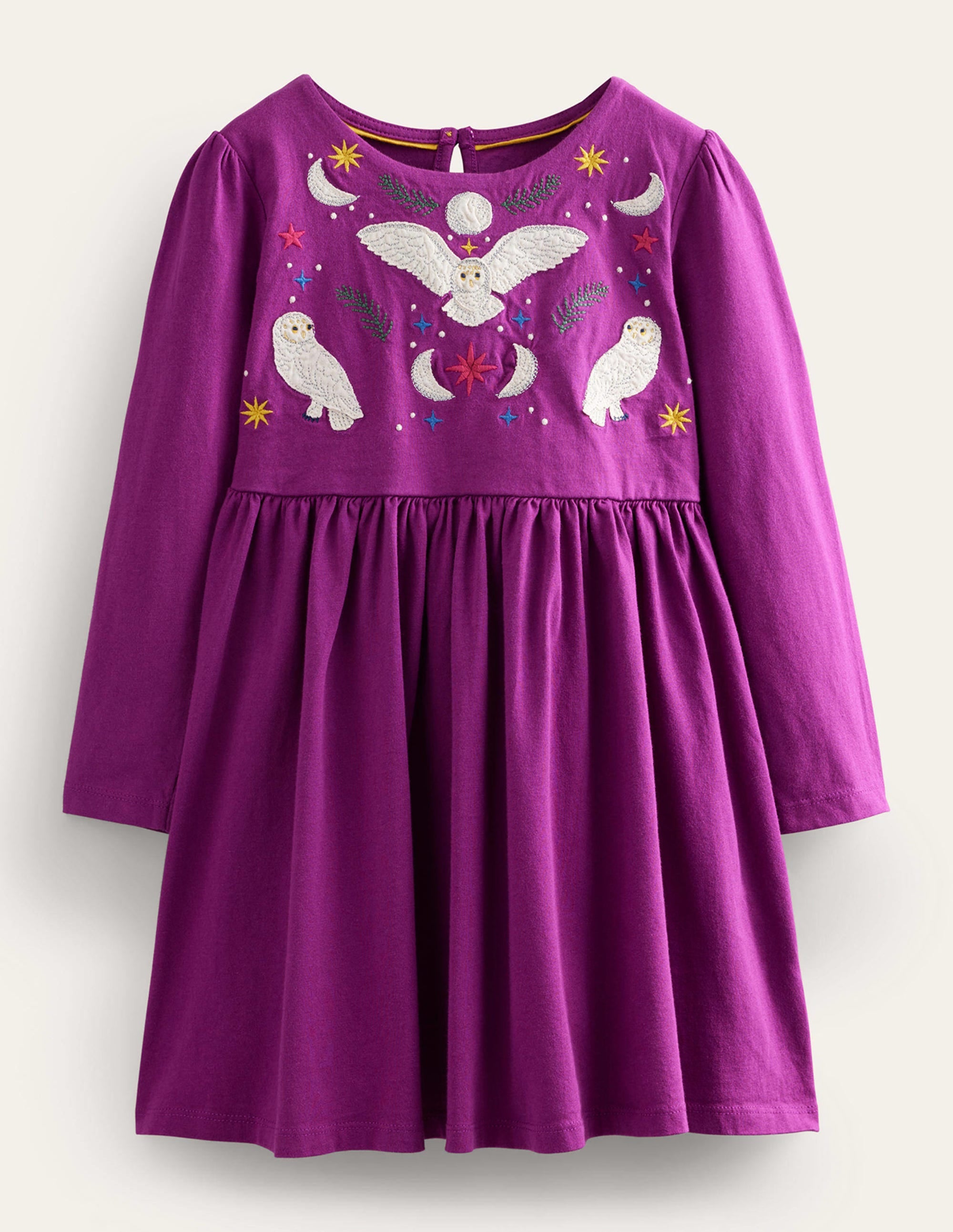 Robe en jersey à appliqué-Violet chrysanthème - Image 1