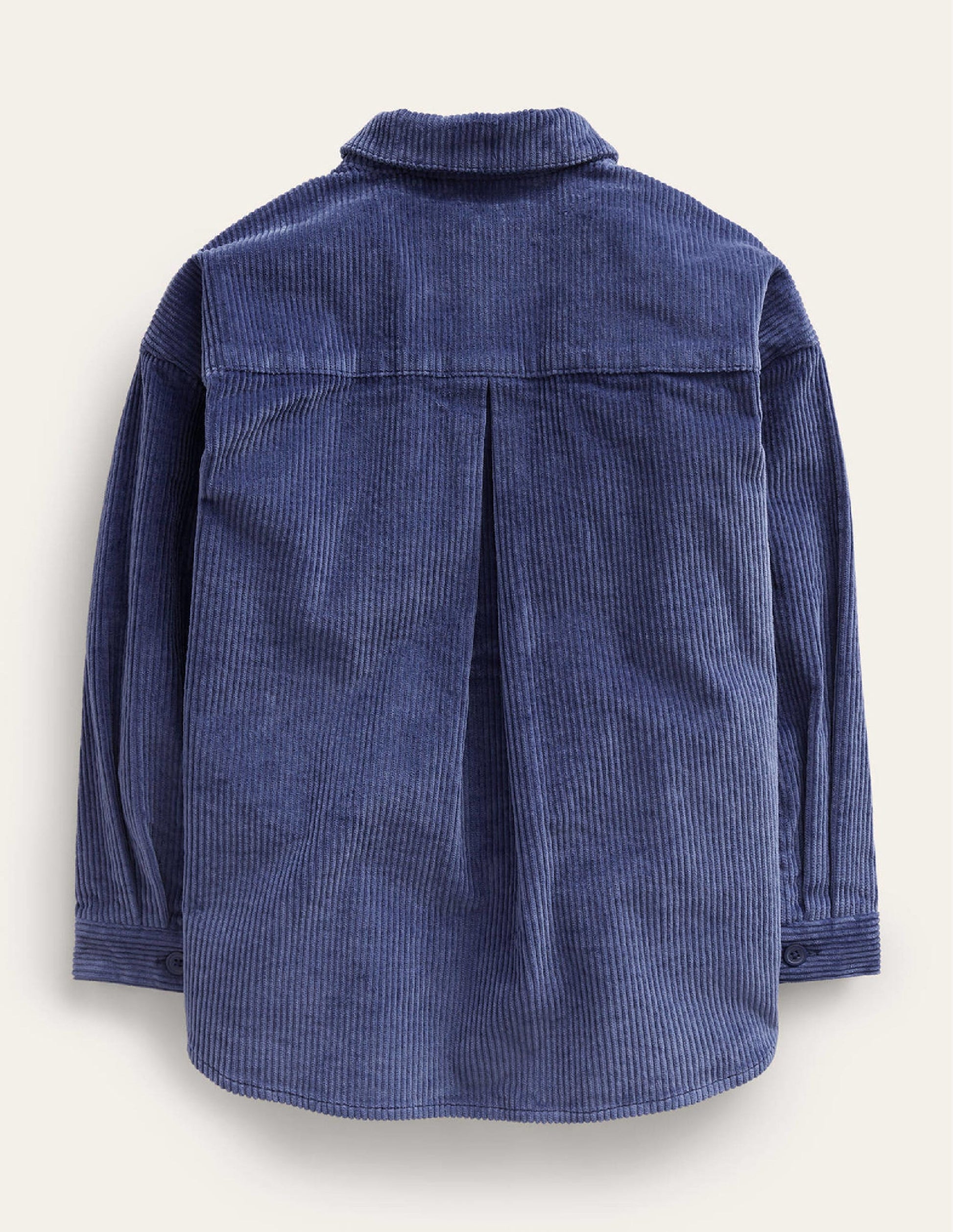 Chemise décontractée en velours côtelé-Bleu marine universitaire-2