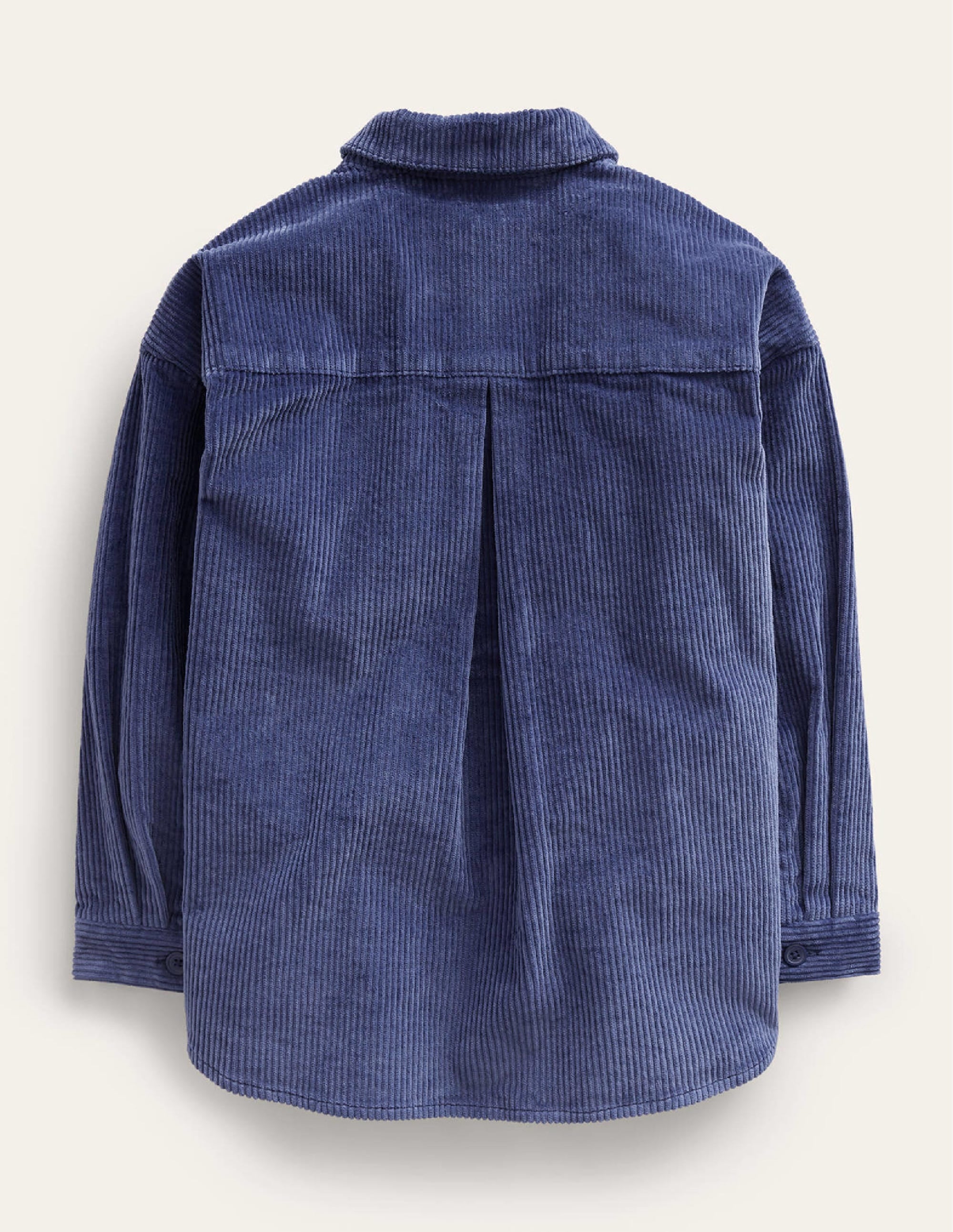 Chemise décontractée en velours côtelé-Bleu marine universitaire - Image 2