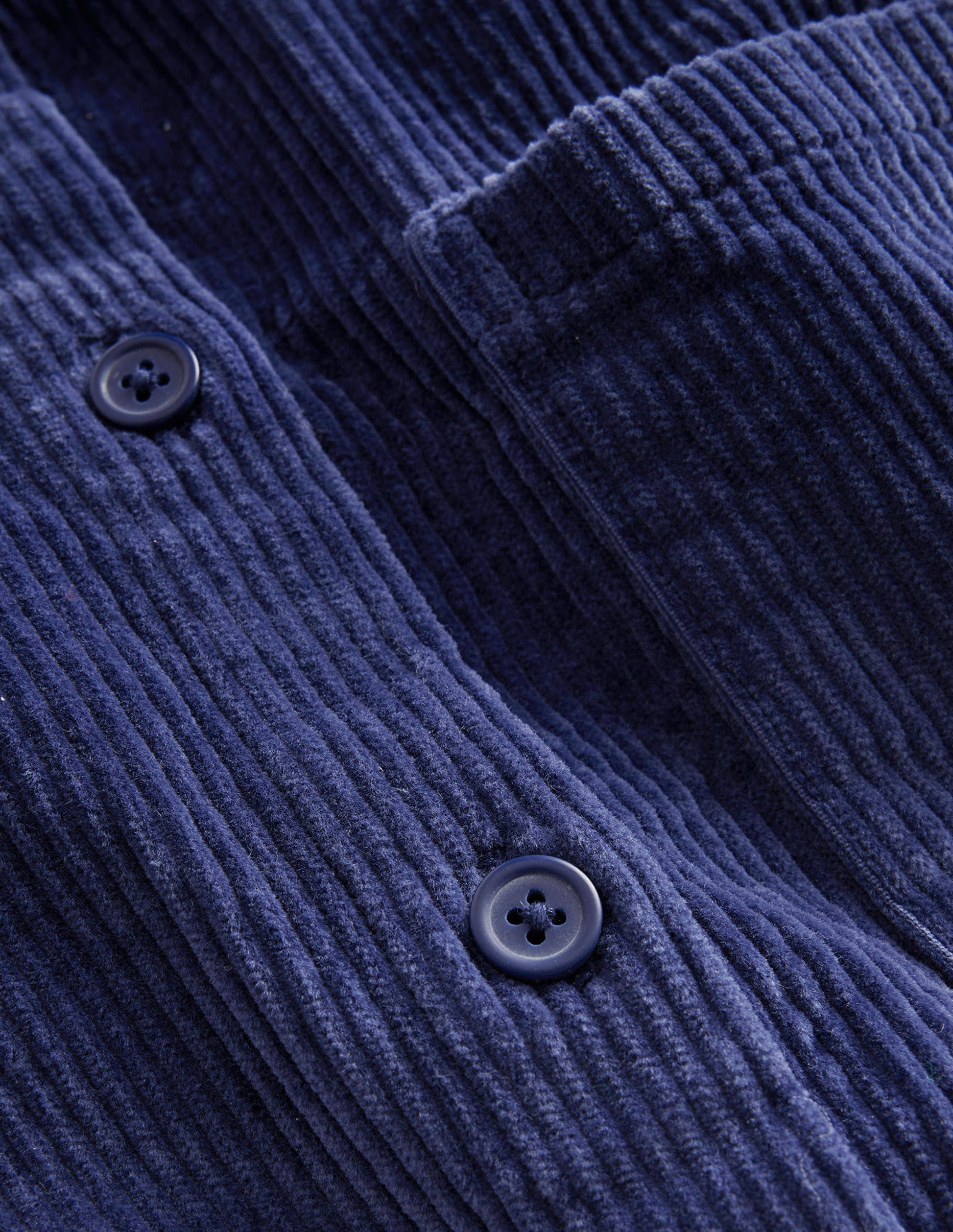 Chemise décontractée en velours côtelé-Bleu marine universitaire-3