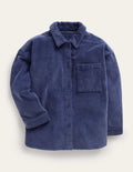 Chemise décontractée en velours côtelé-Bleu marine universitaire