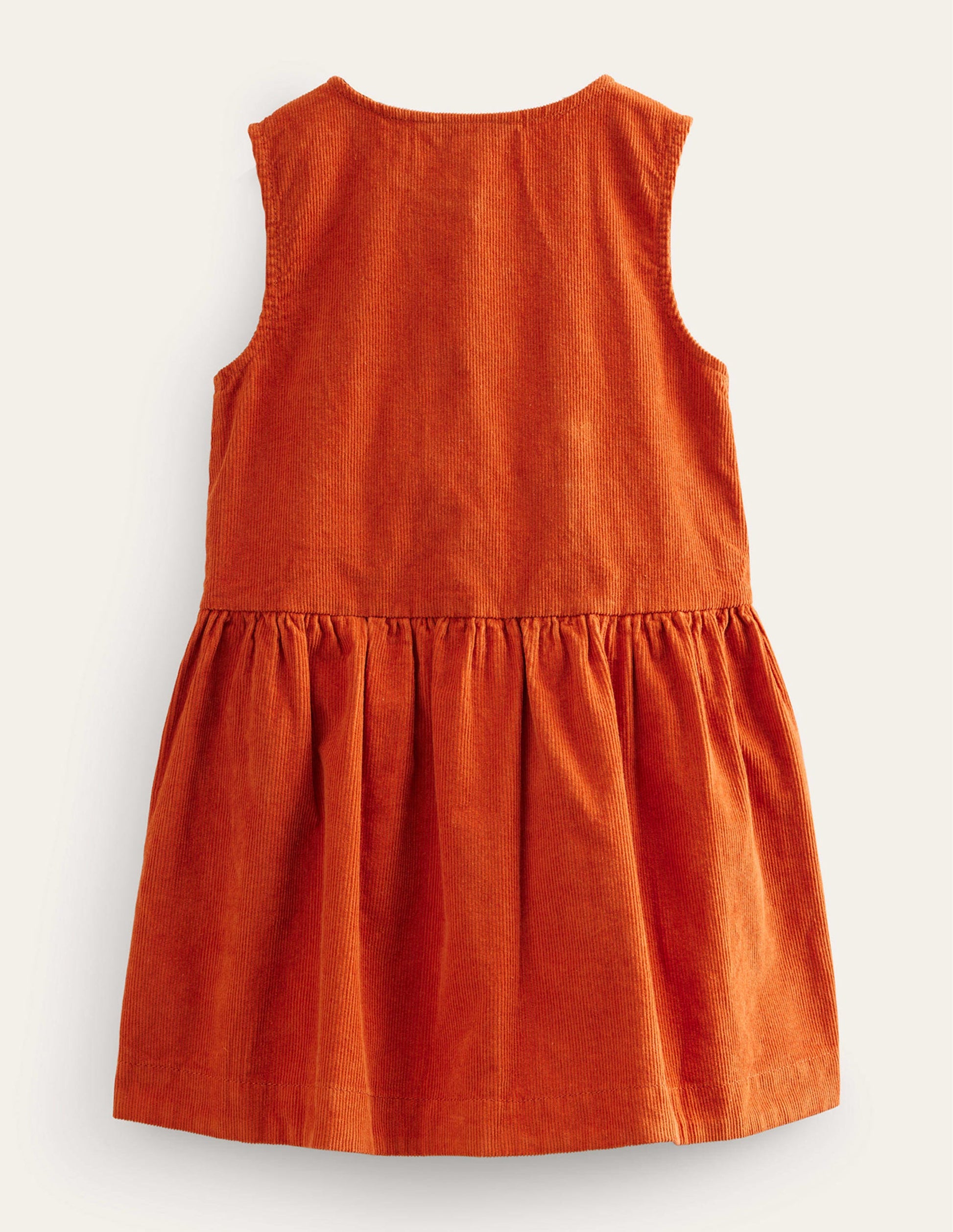 Latzkleid mit Knöpfen-Kastanien-Orange Cord-2
