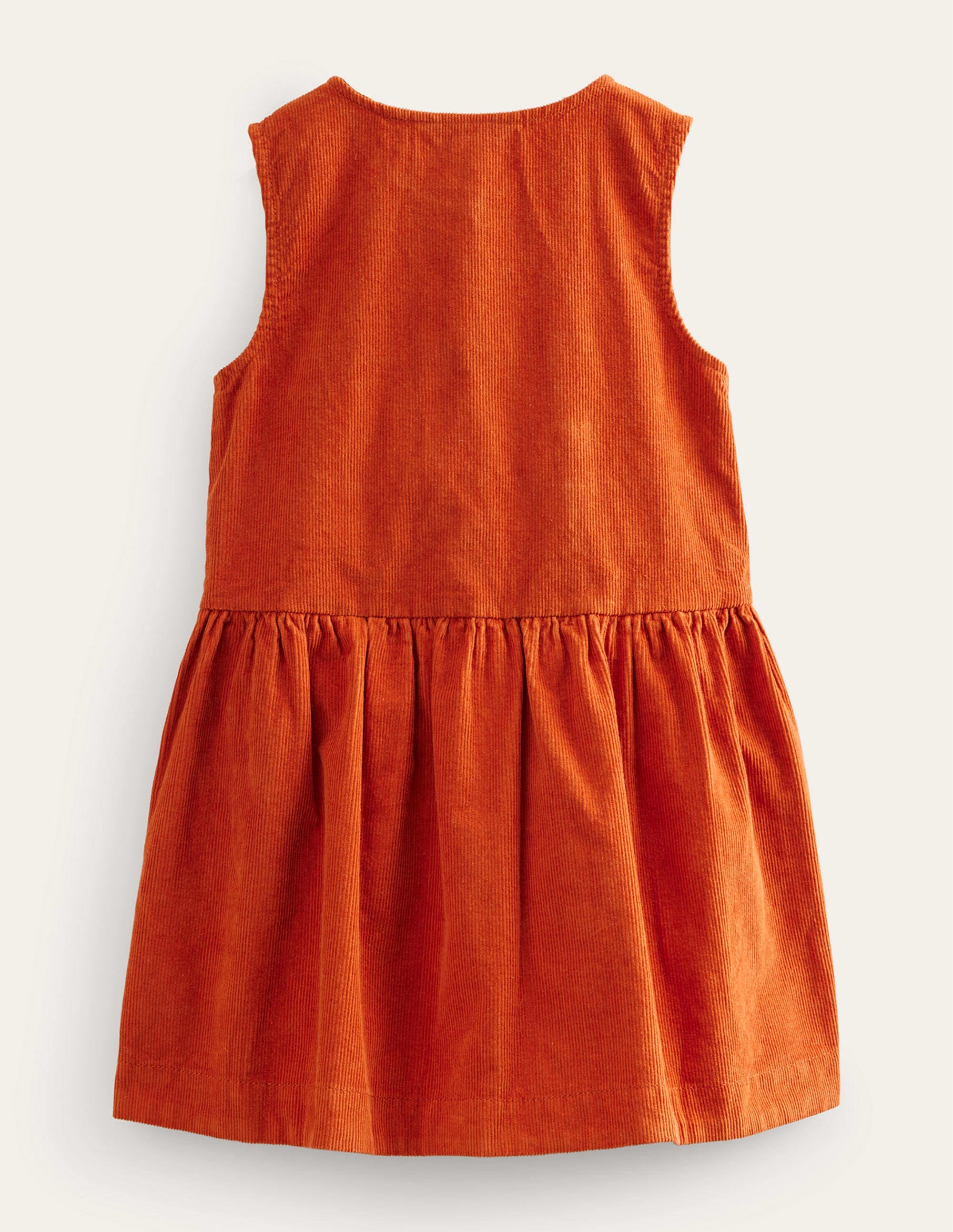 Latzkleid mit Knöpfen-Kastanien-Orange Cord - Image 2