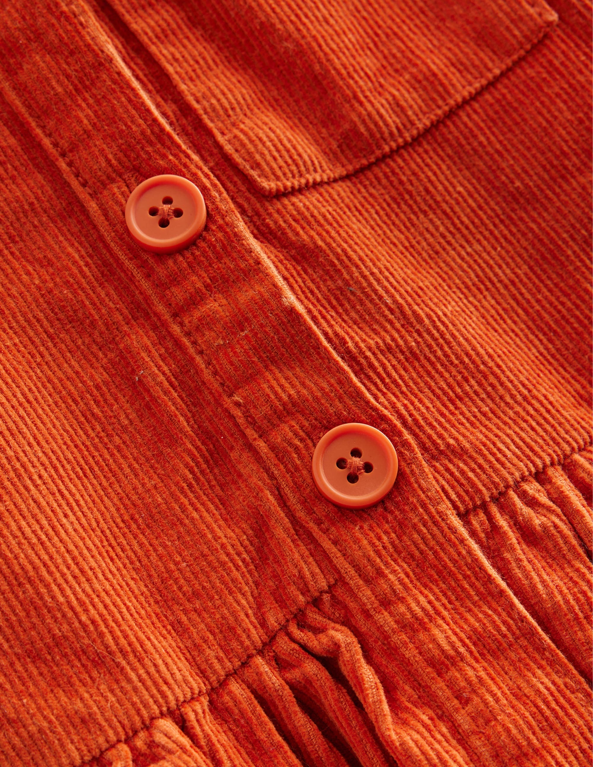 Latzkleid mit Knöpfen-Kastanien-Orange Cord - Image 3