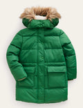 Doudoune longue-Vert profond