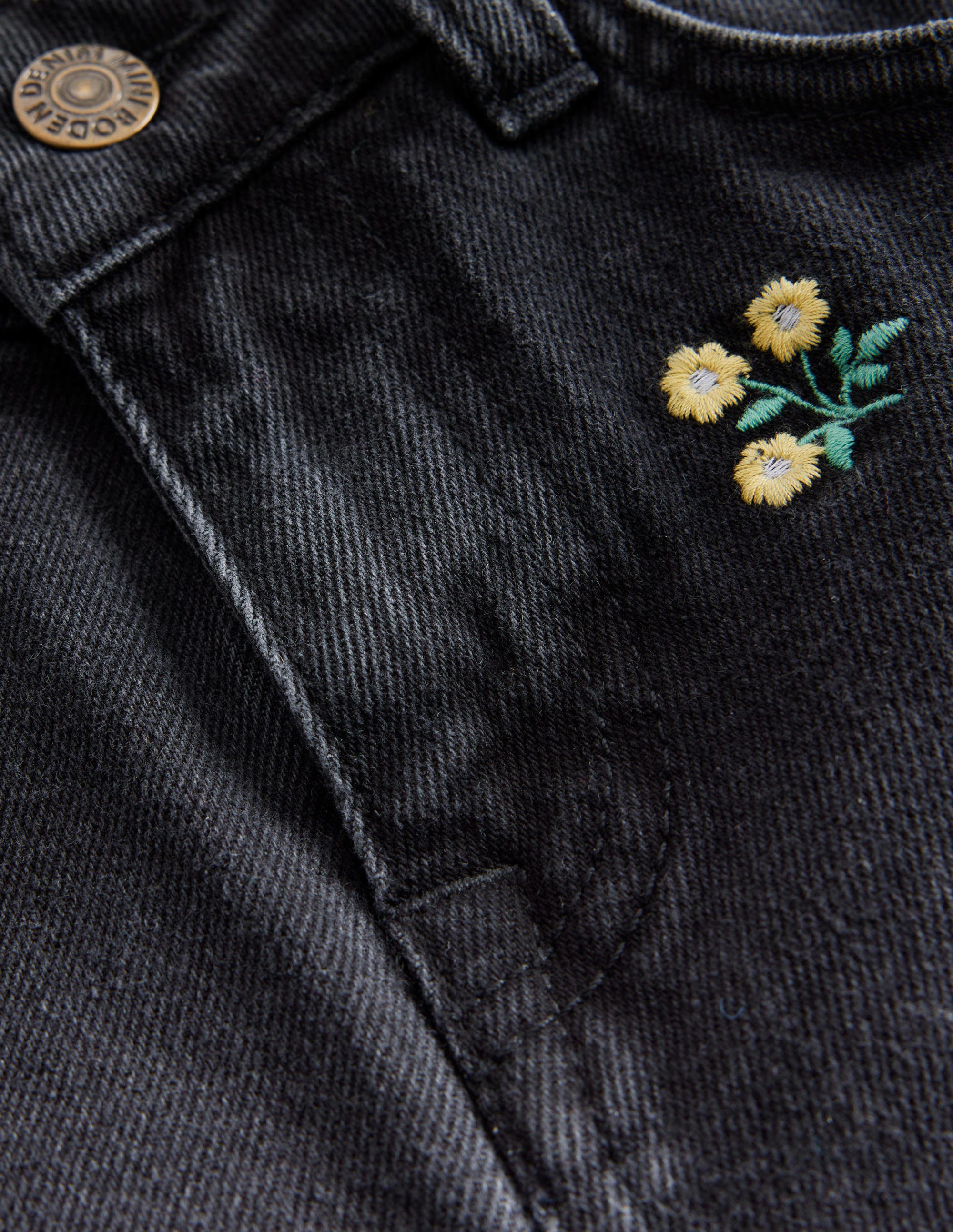 Lässige Jeans mit geradem Bein-Schwarze Blumen - Image 3
