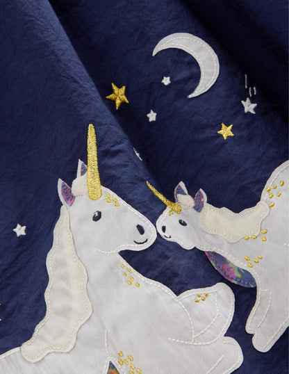 Jersey-Kleid mit gewebter Applikation-Schuluniform-Marineblau-3