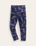 Legging fun-Lapins métallisés bleu marine universitaire