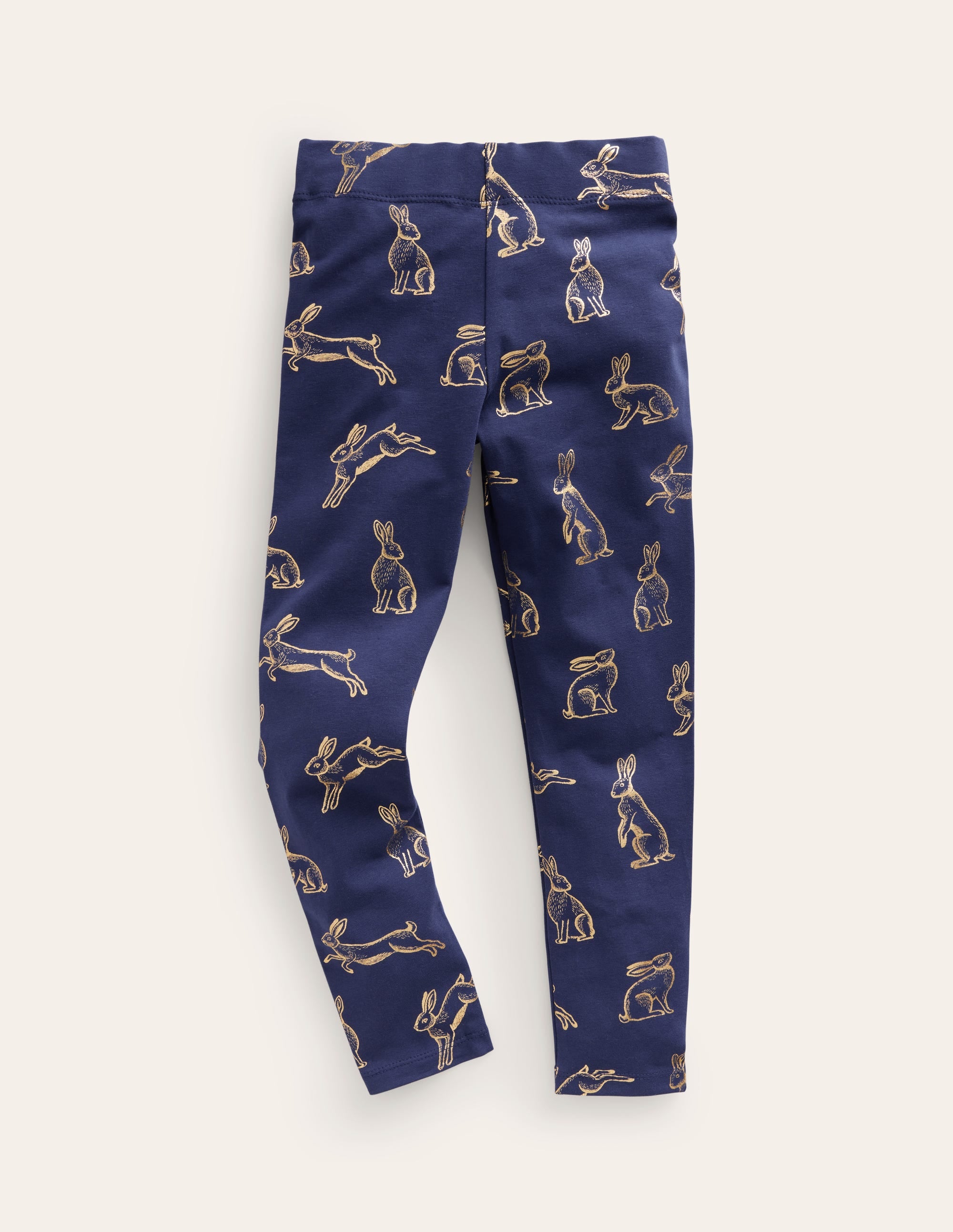 Legging fun-Lapins métallisés bleu marine universitaire - Image 1