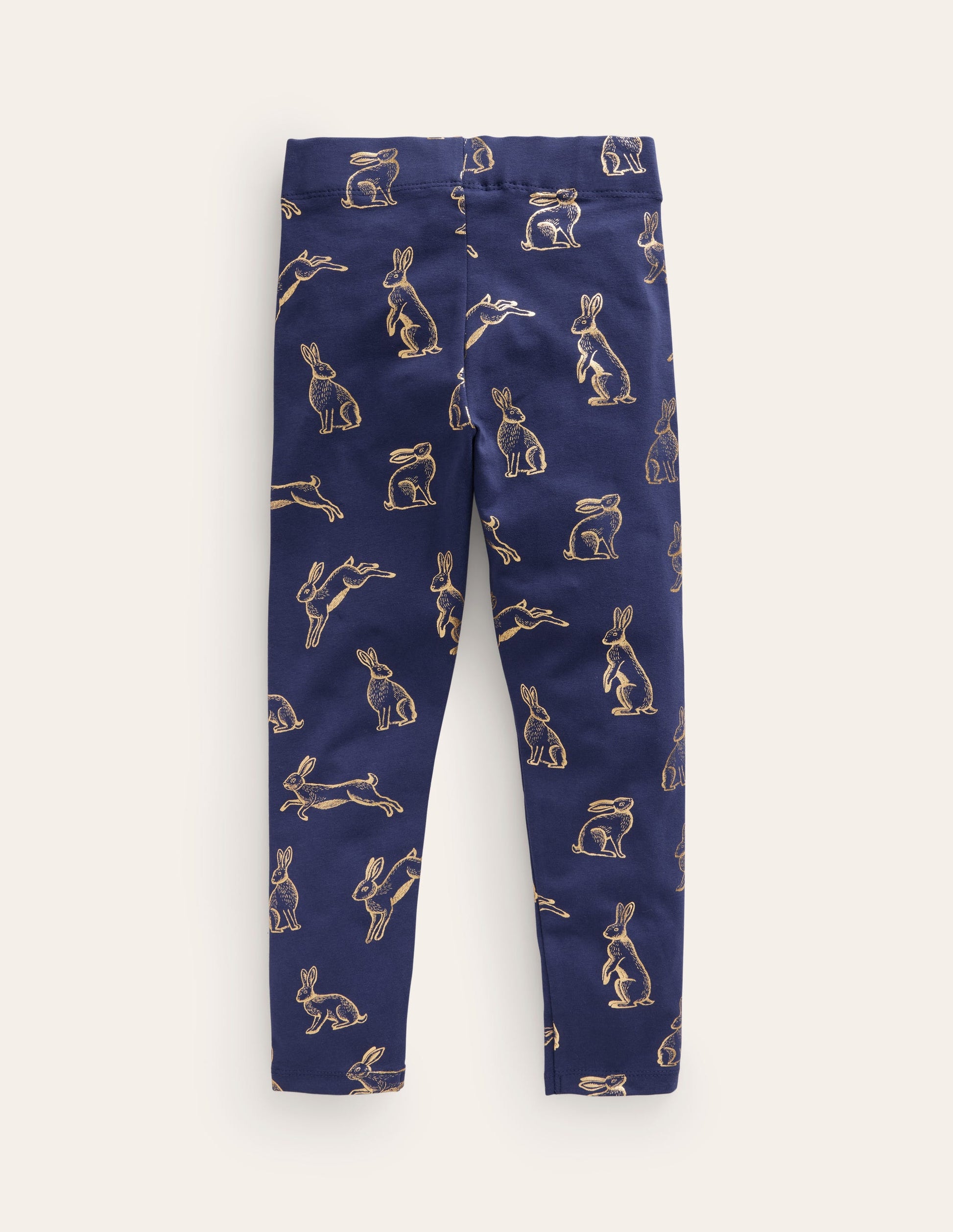 Legging fun-Lapins métallisés bleu marine universitaire-2