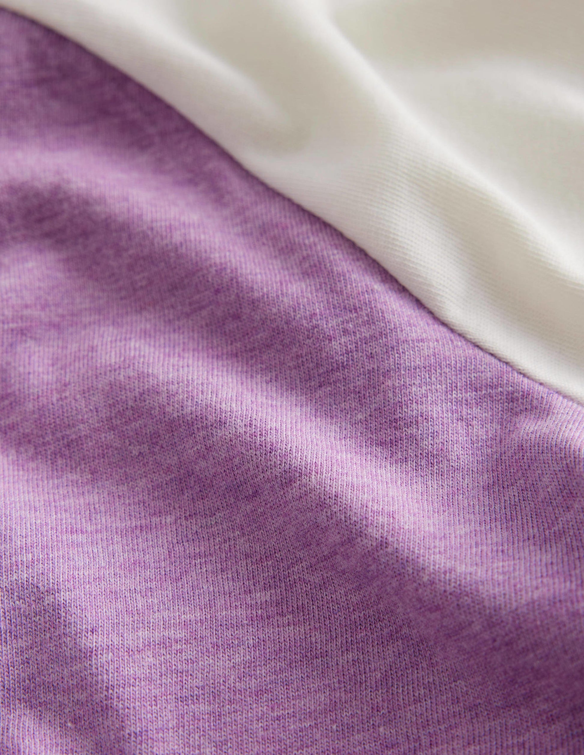 Raglan-T-Shirt mit Blockfarben-Blauregen-Lila/Haferbeige Meliert-3