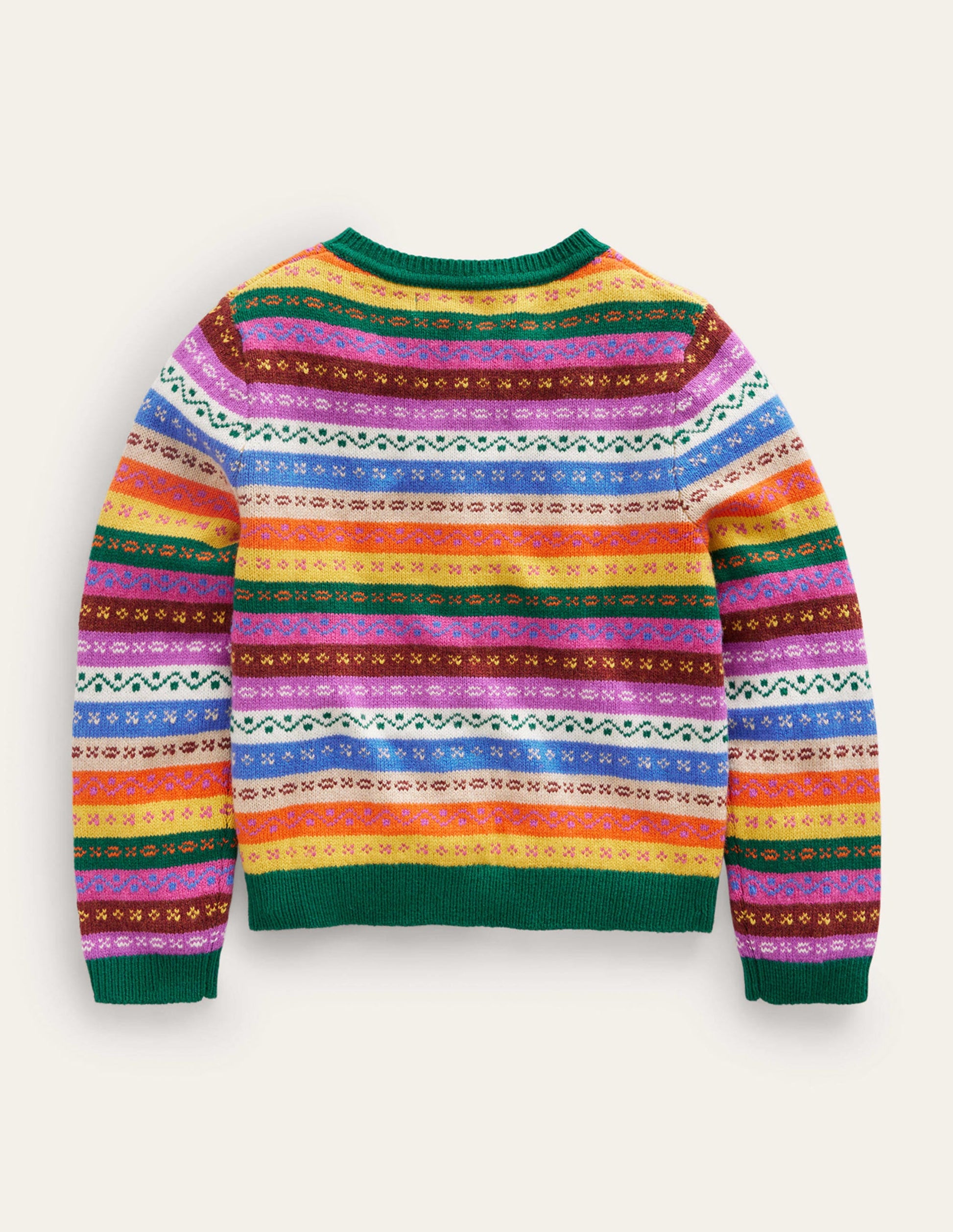 Fair Isle Cardigan-Rainbow Multi Stripe-2