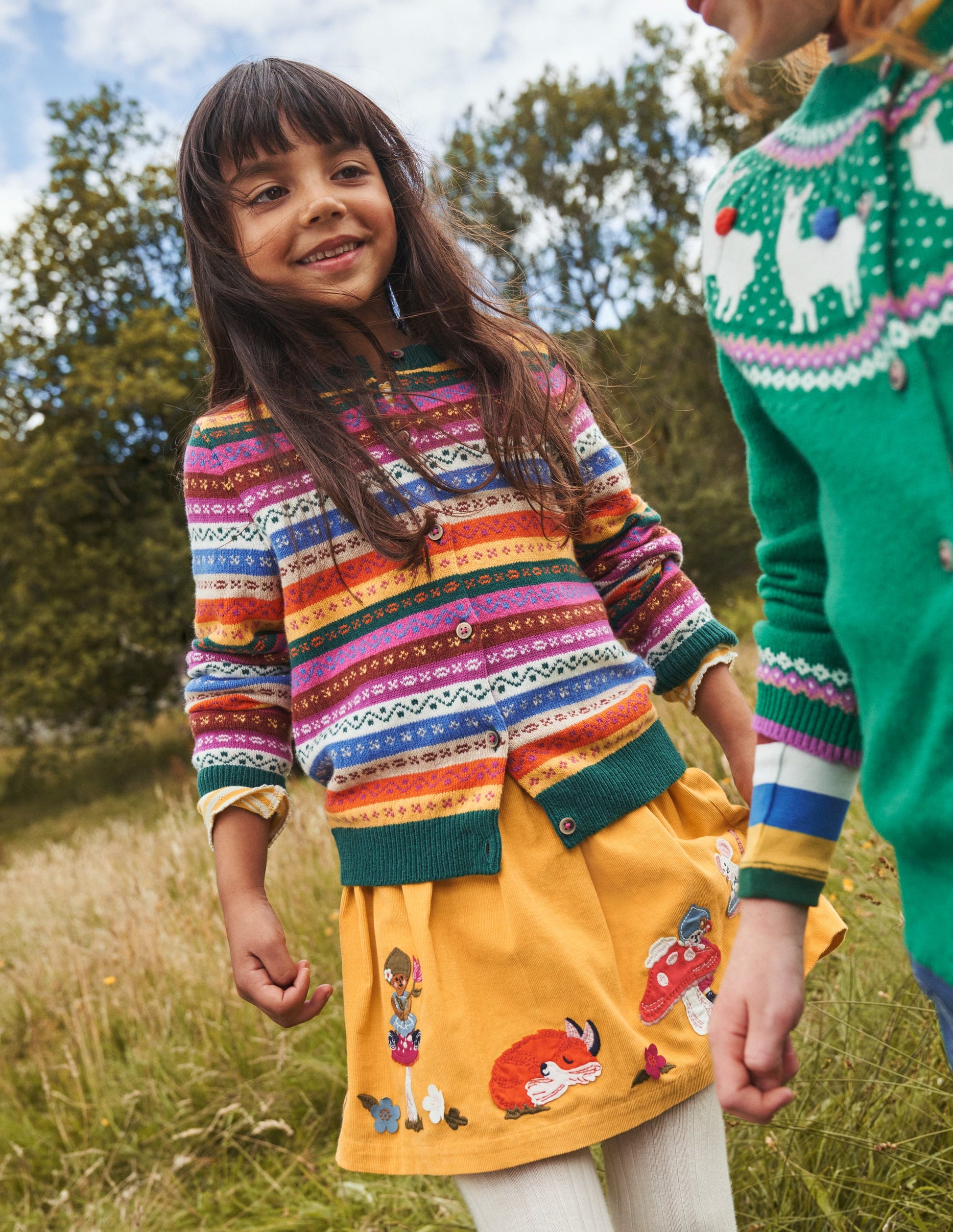 Fair Isle Cardigan-Rainbow Multi Stripe-4