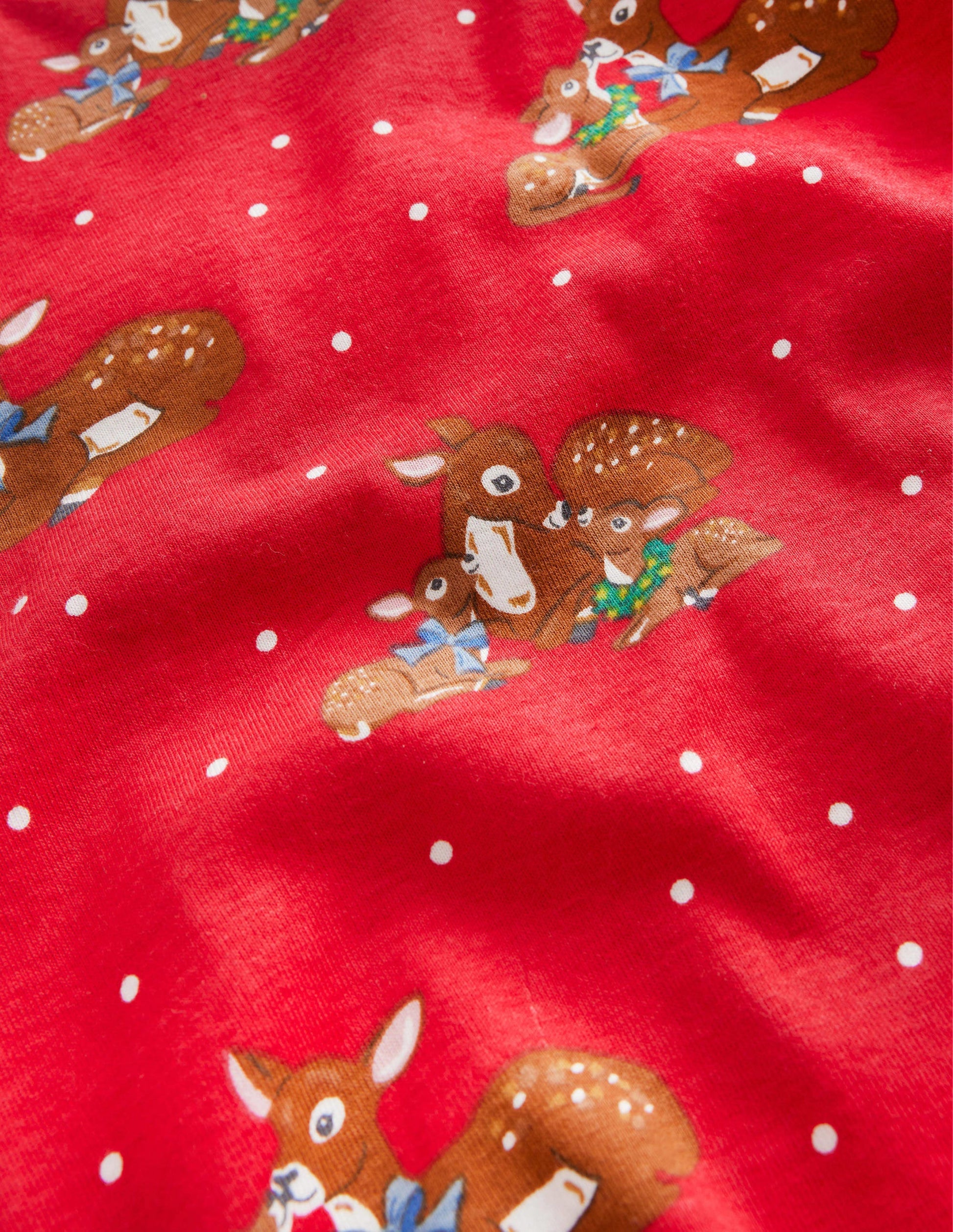 Pyjama long douillet-Biche rouge rockabilly-3