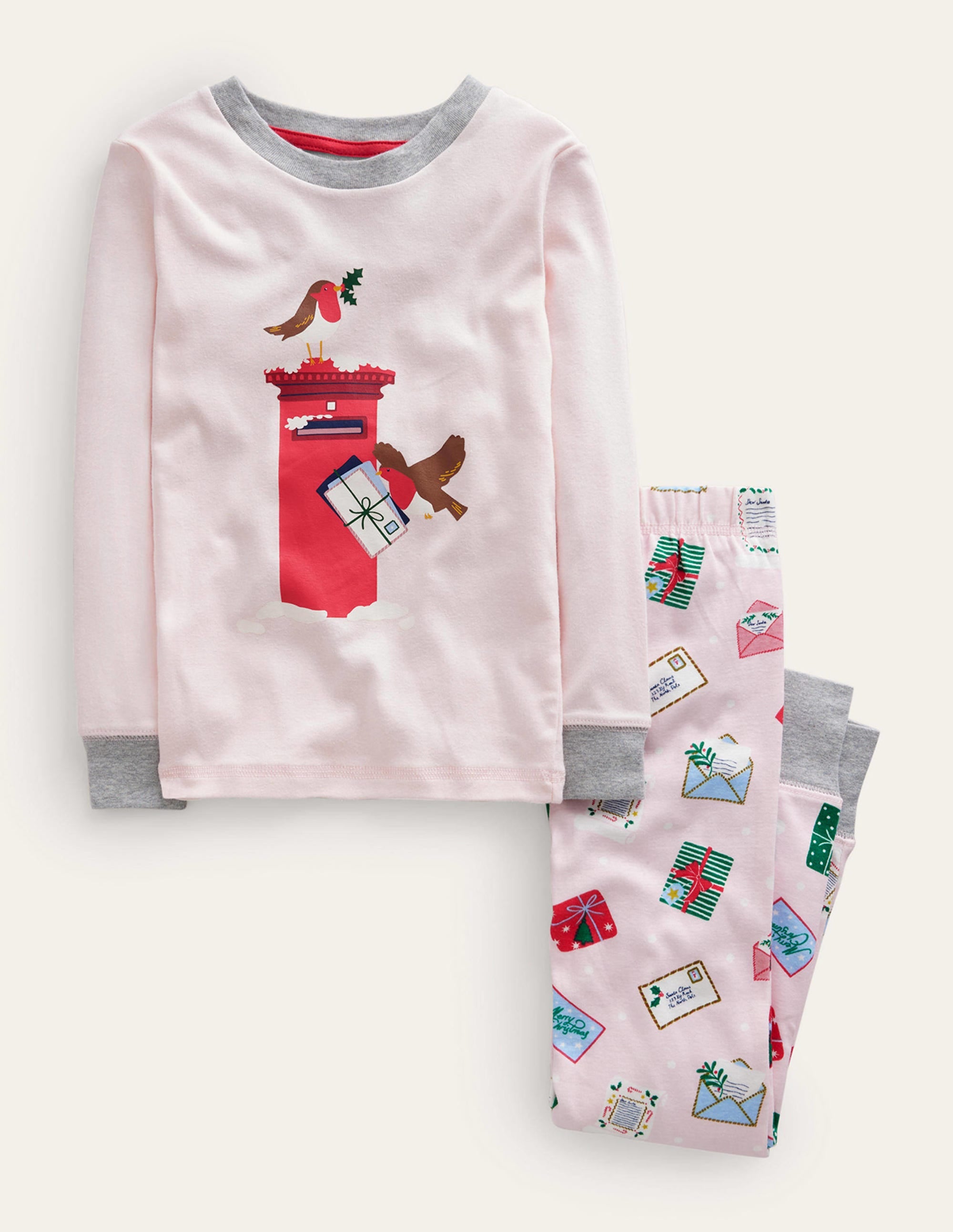 Eng anliegender, langer Schlafanzug-Rosa Brief an den Weihnachtsmann - Image 1