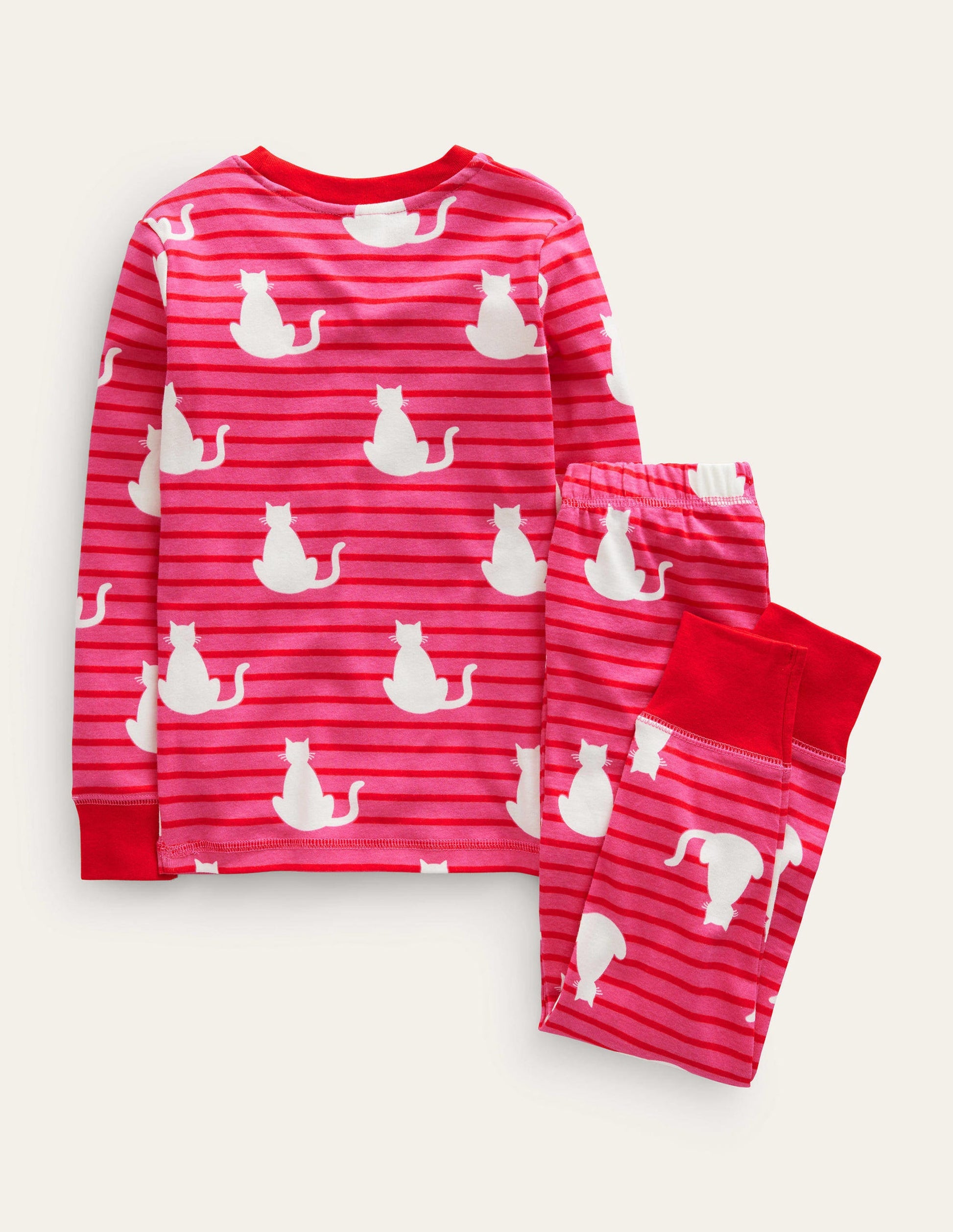 Eng anliegender, im Dunkeln leuchtender Pyjama-Pink Katzen-2