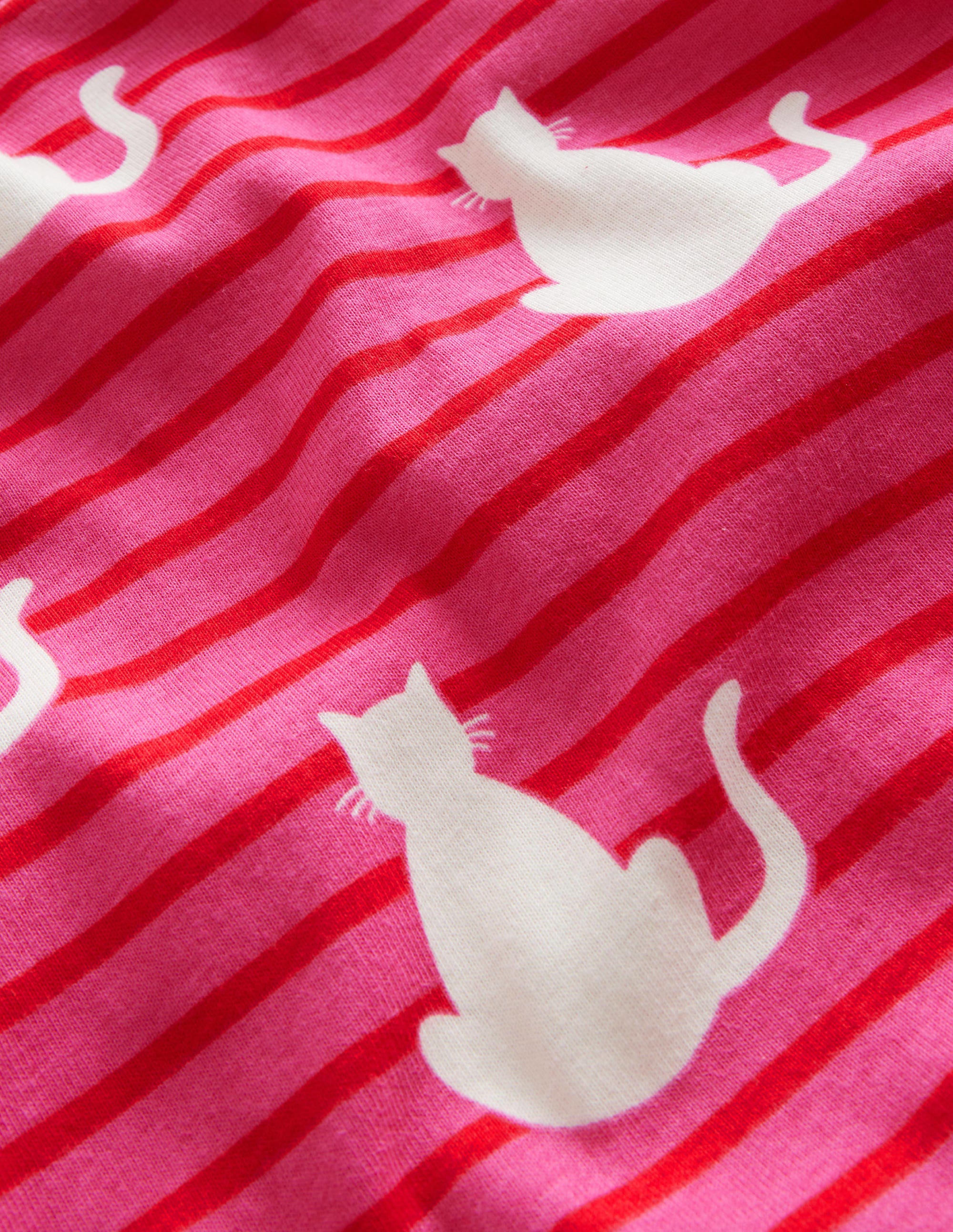Eng anliegender, im Dunkeln leuchtender Pyjama-Pink Katzen - Image 3