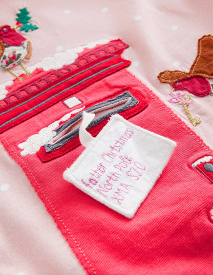 Postbox Appliqué Cotton Top-Boto Pink Spot-3