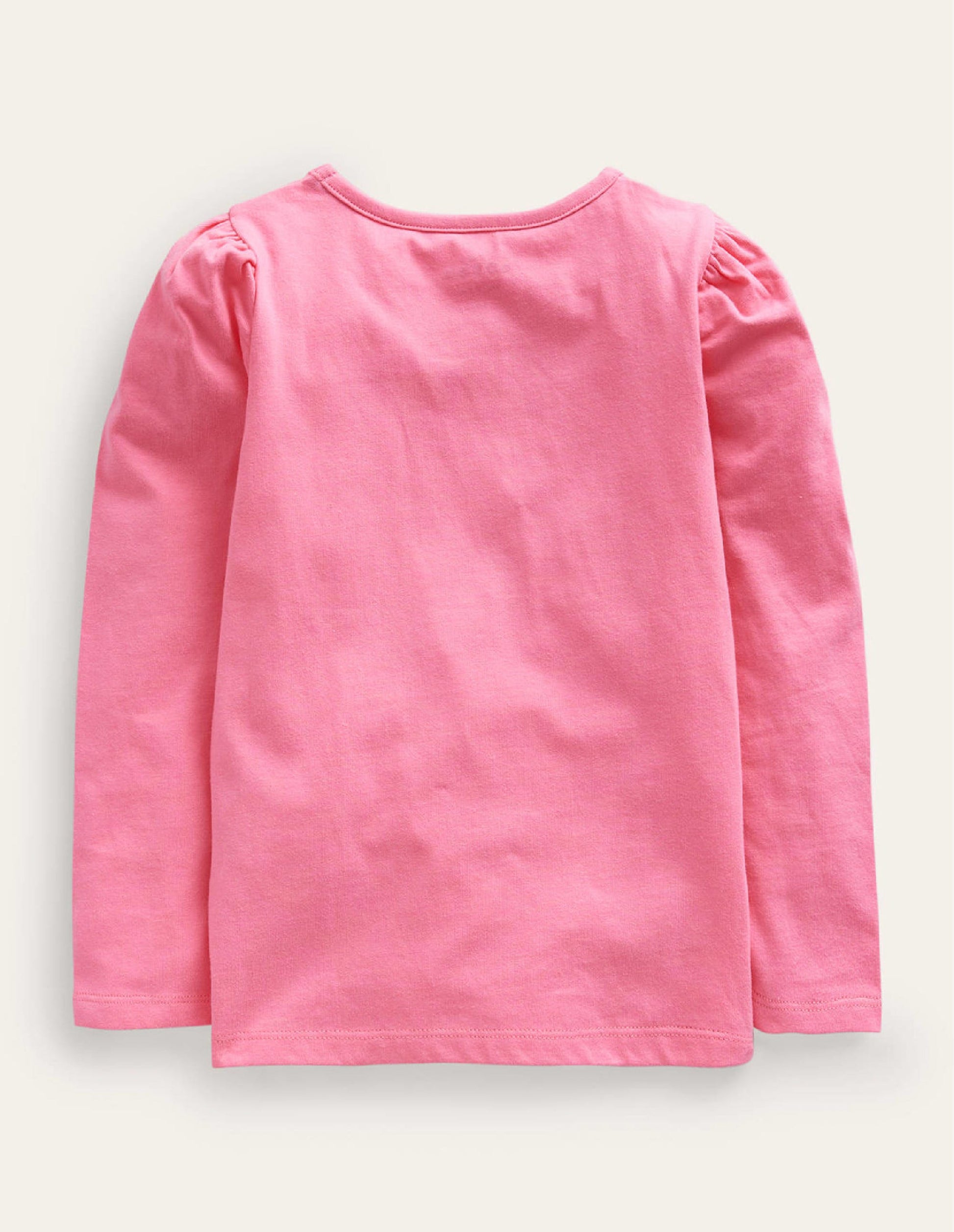 Top à manches bouffantes et appliqué-Lapin sur la lune rose azalée-2