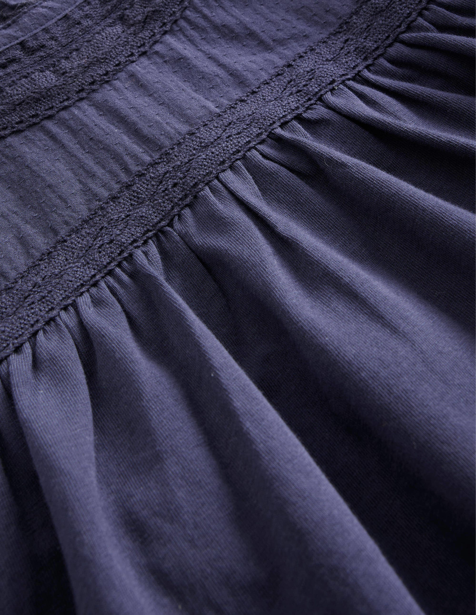 Jersey-Oberteil mit Spitzenverzierung-Marineblau - Image 3