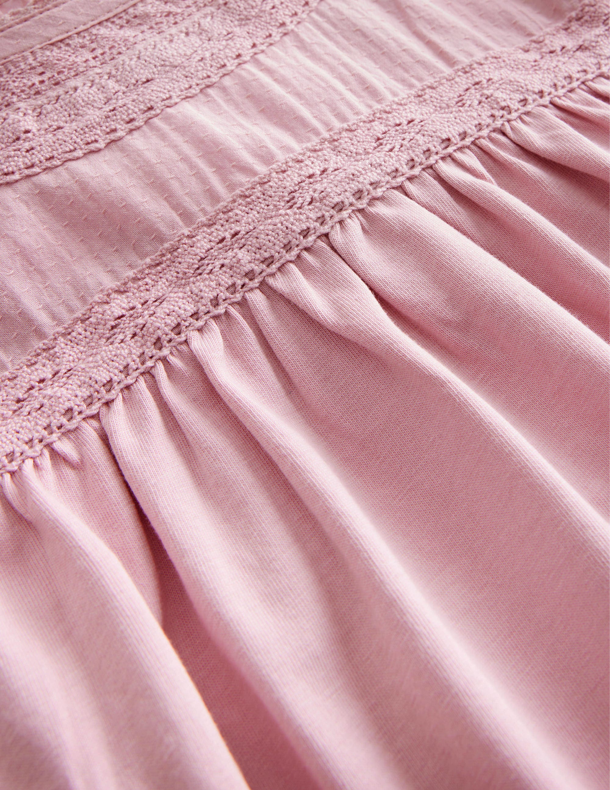 Lace Detail Jersey Top-French Pink - Image 3