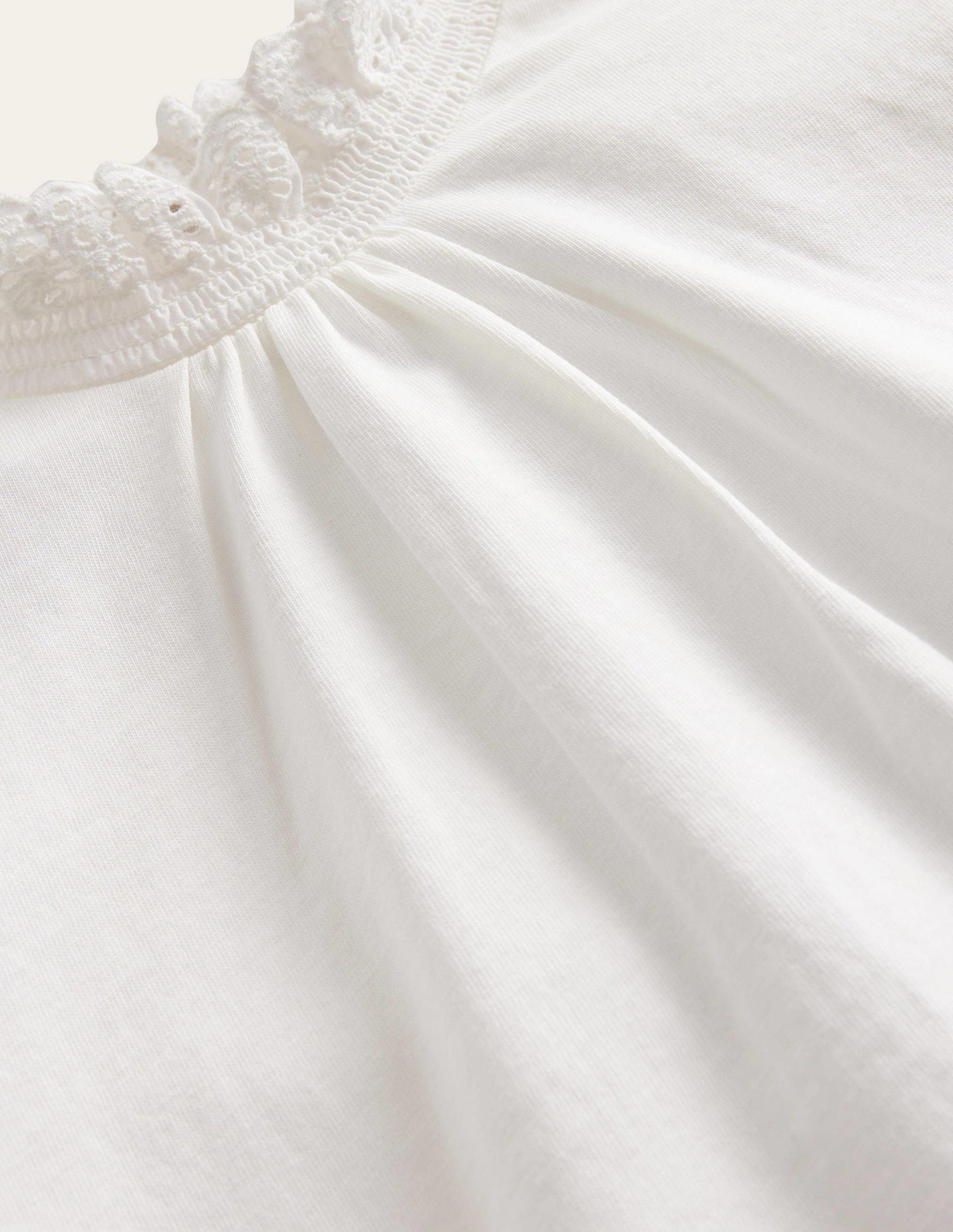 Jersey-Bluse mit Spitzenkragen-Naturweiß-3