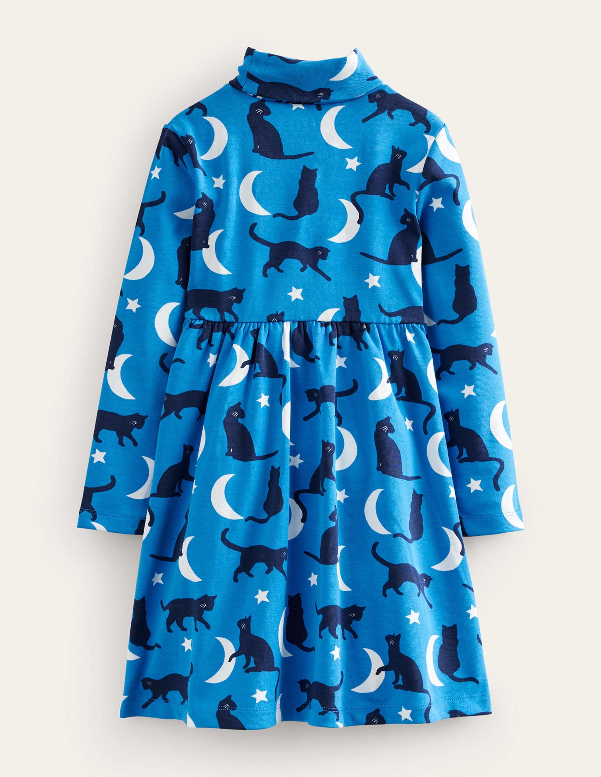 Robe à col roulé en jersey-Chats bleu vif - Image 2
