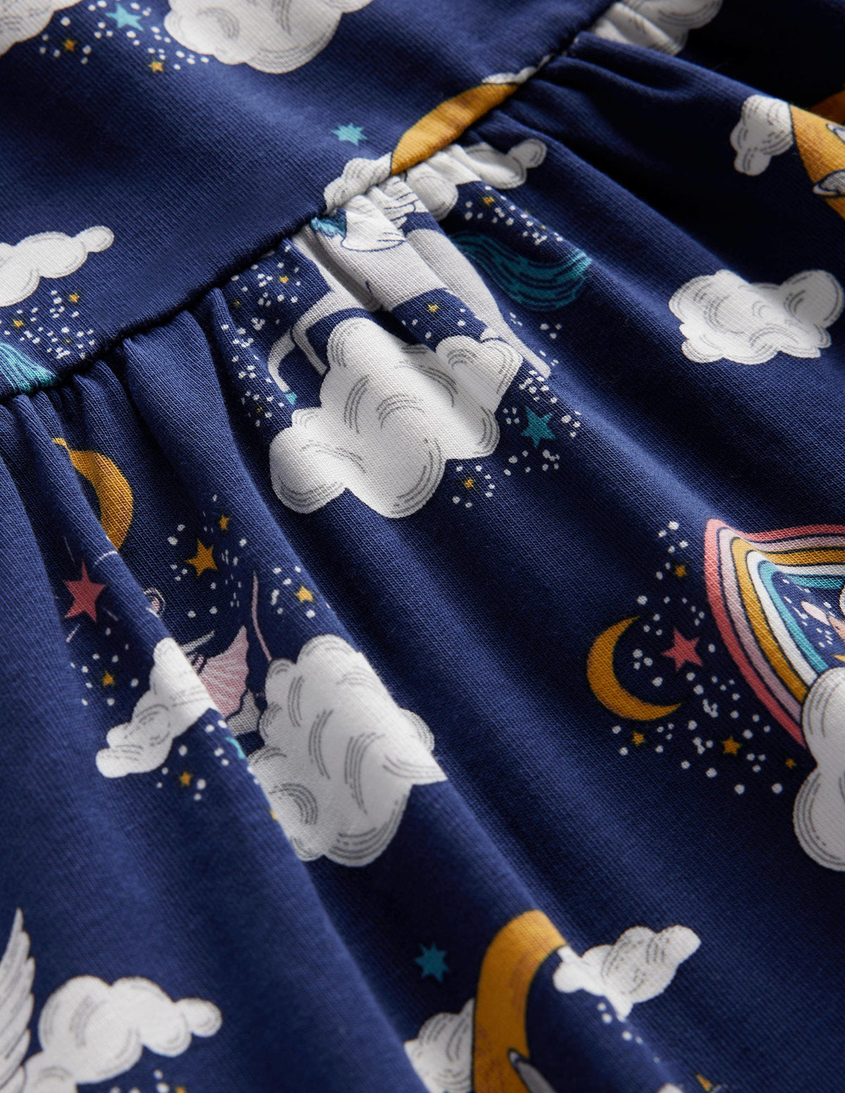 Jerseykleid mit Rollkragen-Schuluniform-Marineblau Magischer Himmel - Image 3