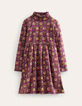 Robe à col roulé en jersey-Verger violet baie