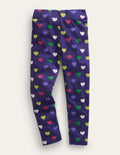 Legging fun et cosy-Cœurs bleu marine universitaire