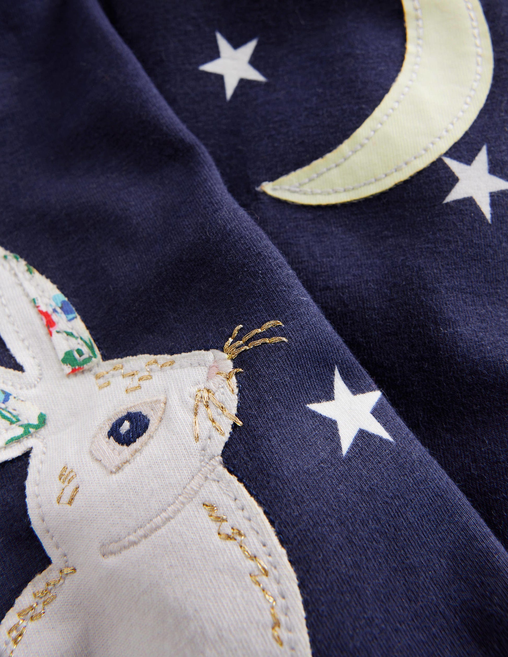 Leggings mit Applikationen-Französisches Marineblau Sterne Hase-3