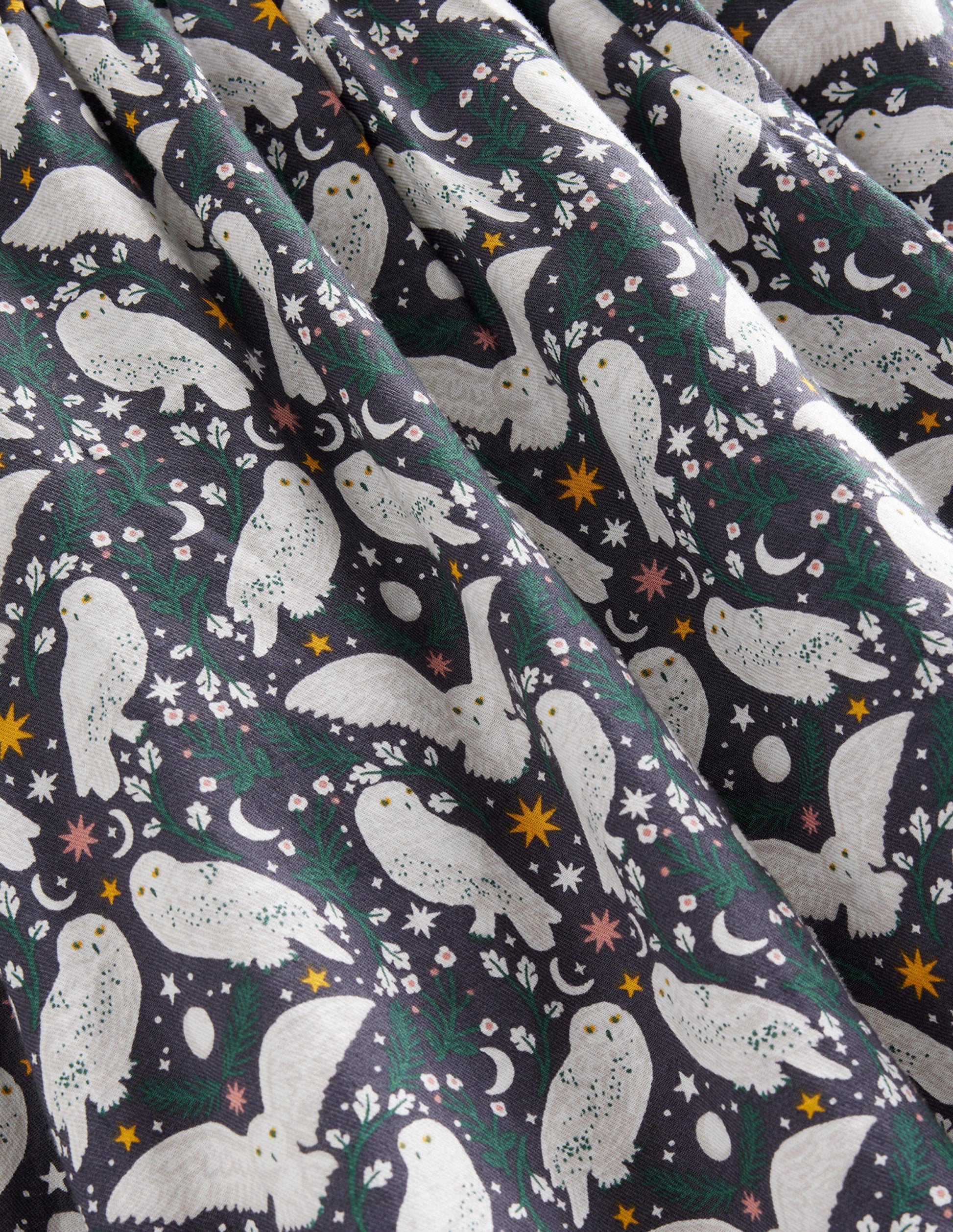 Gewebtes Kleid mit gerafftem Kragen-Schwarz Eule-3