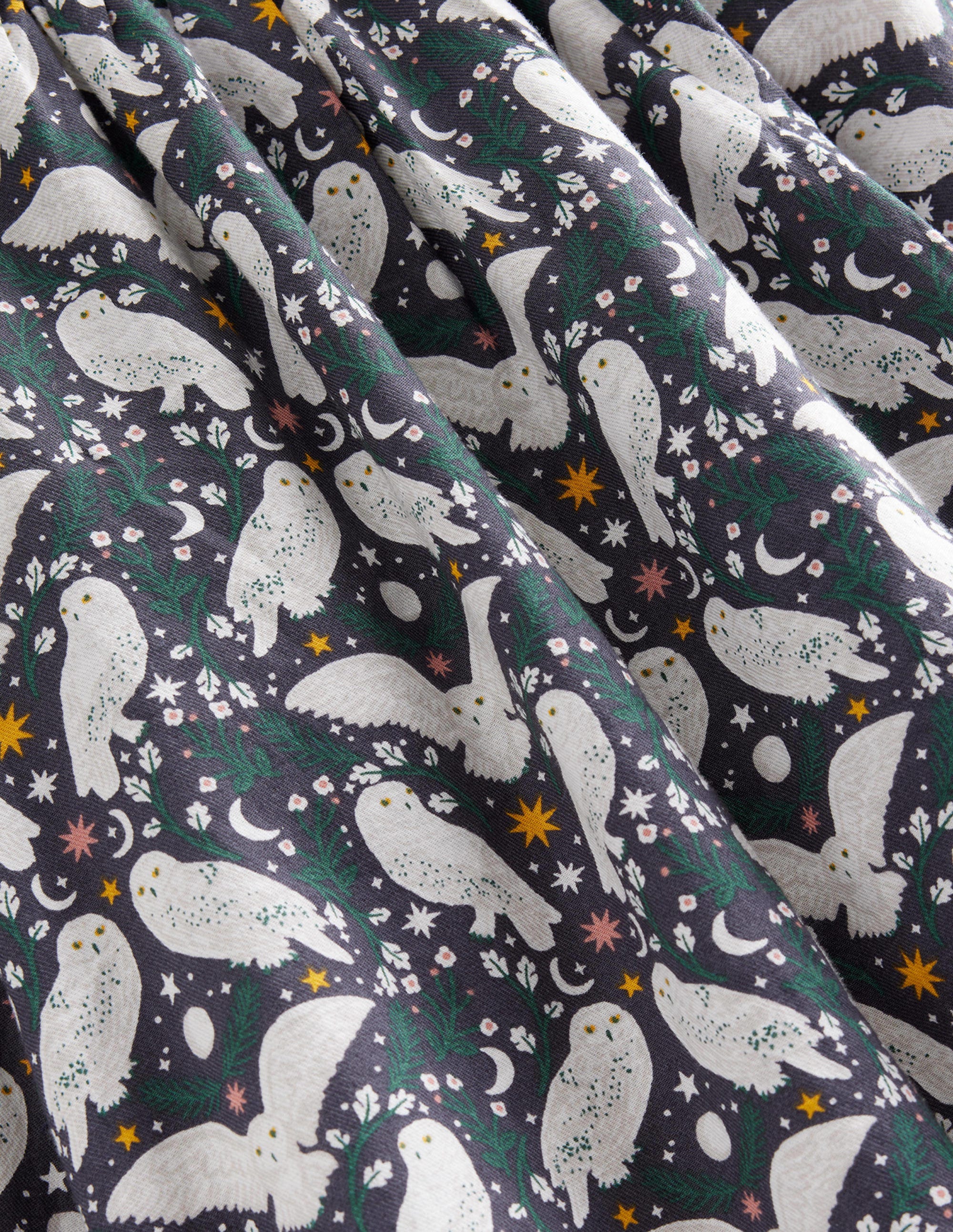 Gewebtes Kleid mit gerafftem Kragen-Schwarz Eule - Image 3