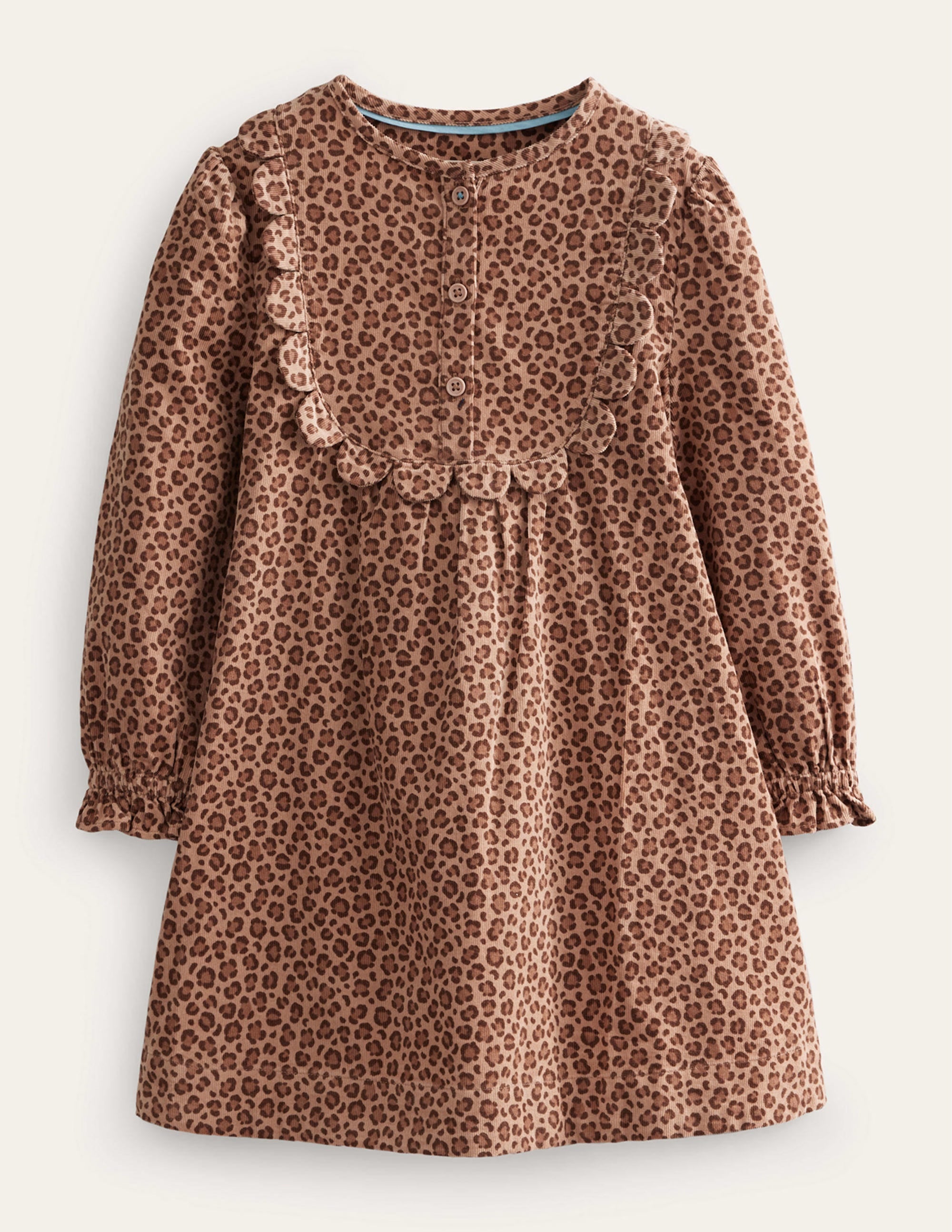 Cordkleid mit Muschelsaum-Leopardenmuster - Image 1