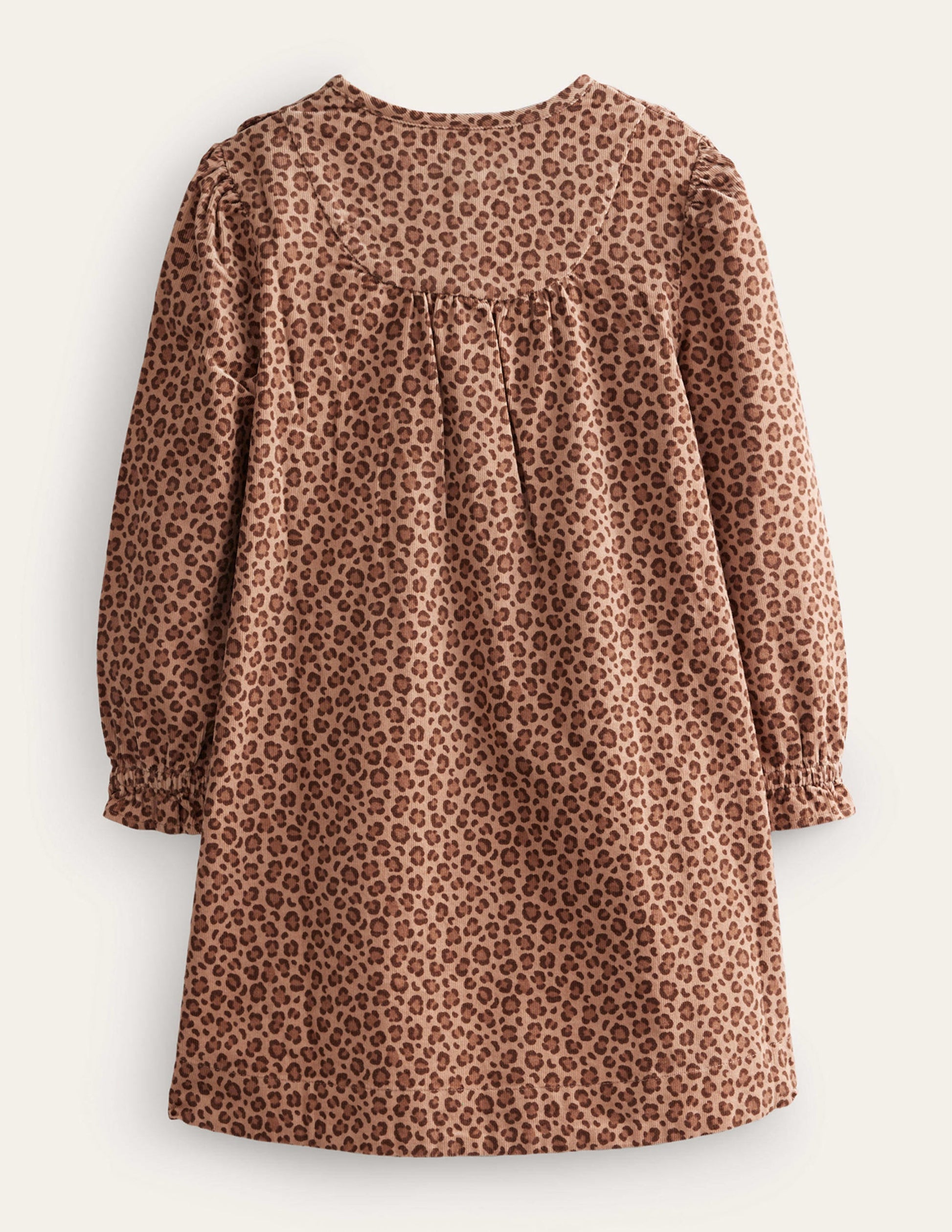 Cordkleid mit Muschelsaum-Leopardenmuster-2