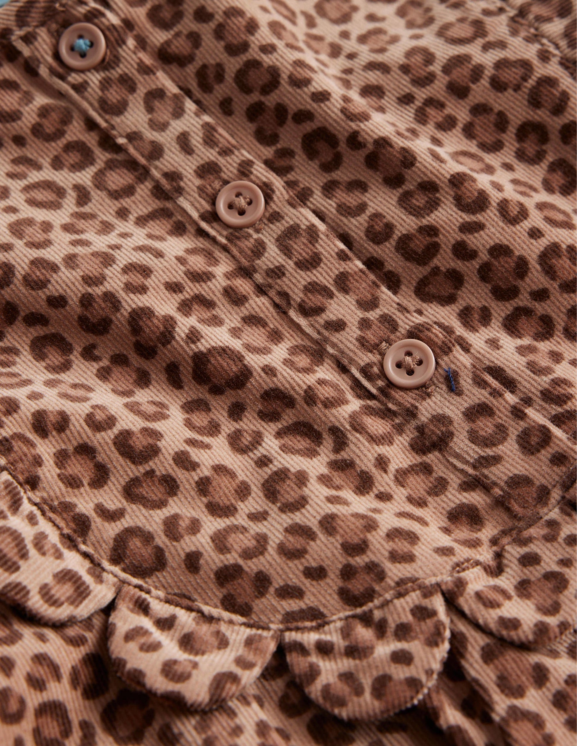 Cordkleid mit Muschelsaum-Leopardenmuster-3