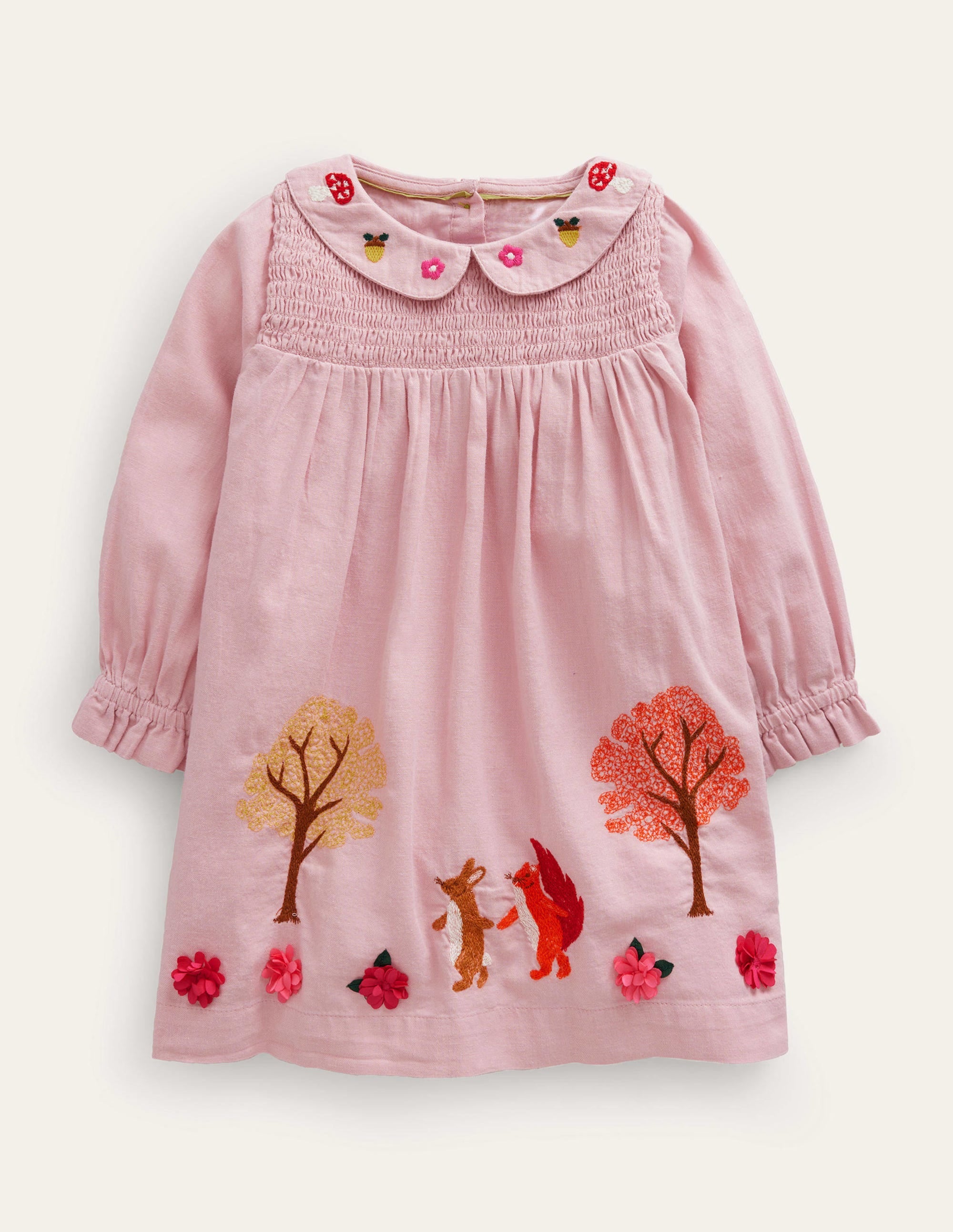 Besticktes Smokkleid-Französisches Rosa Wald - Image 1