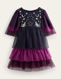 Robe d'Halloween en tulle-Violet chrysanthème